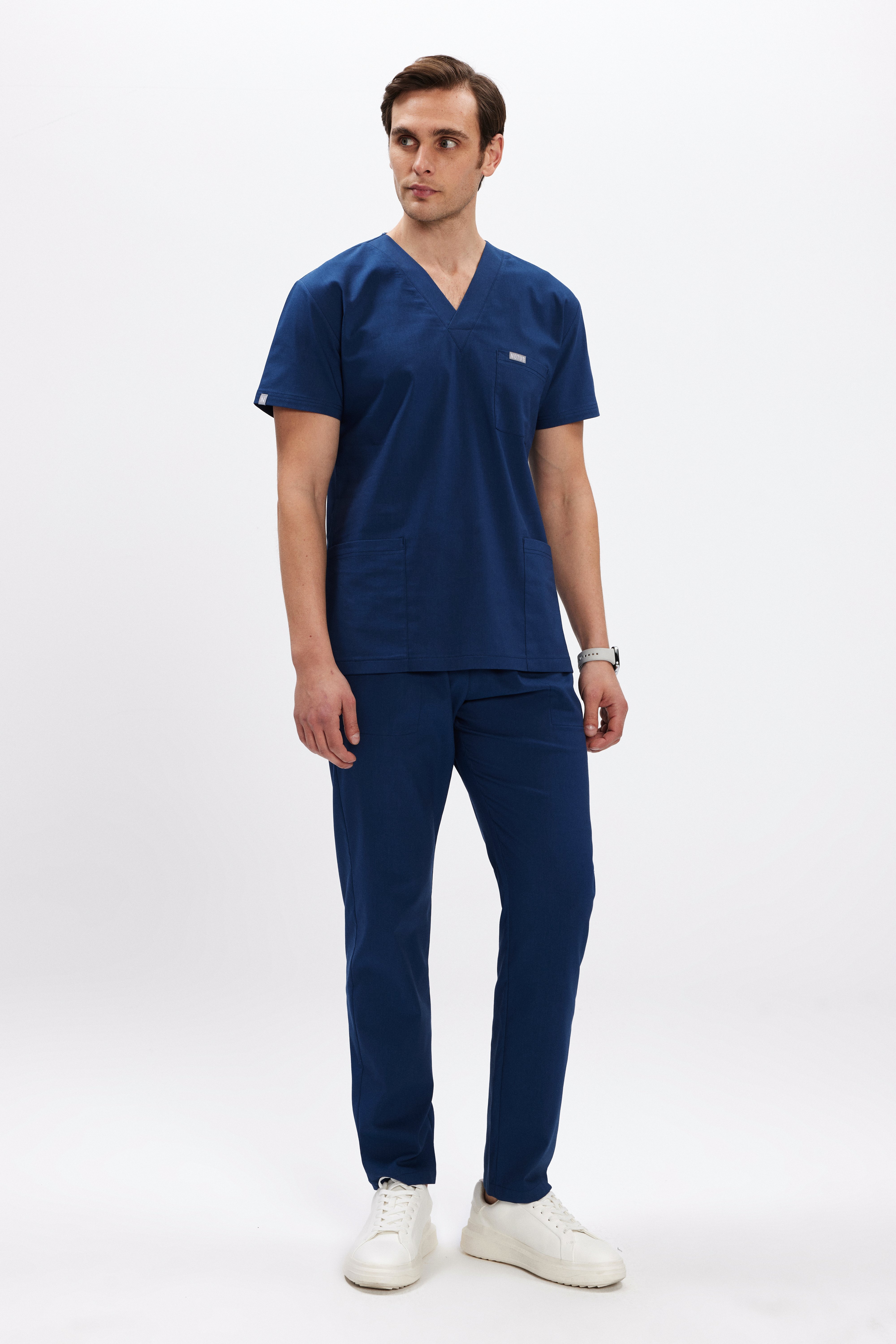 Petrol Lacivert Likralı Klasik Erkek Üniforma Takım