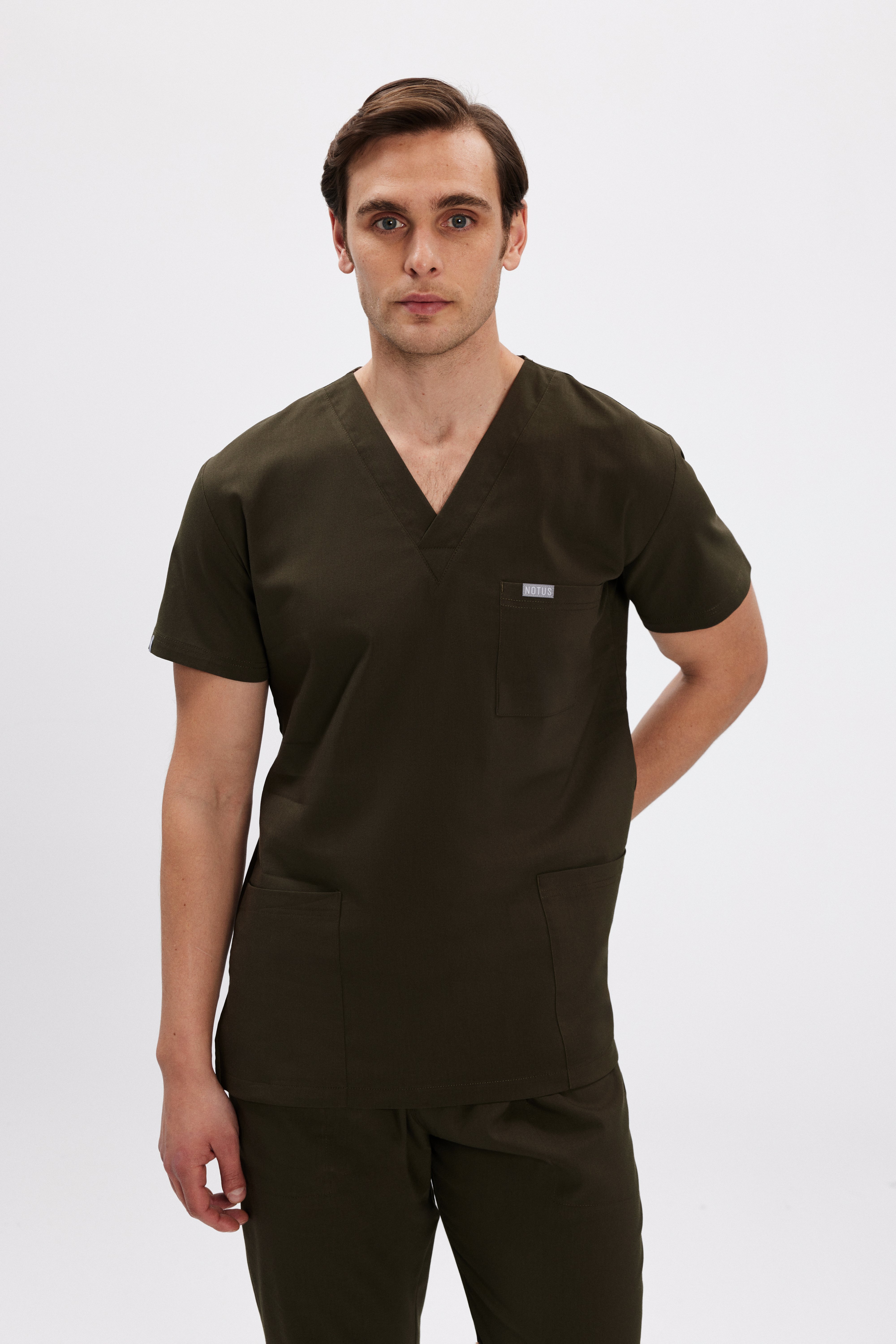 Haki Likralı Klasik Erkek Üniforma Takım