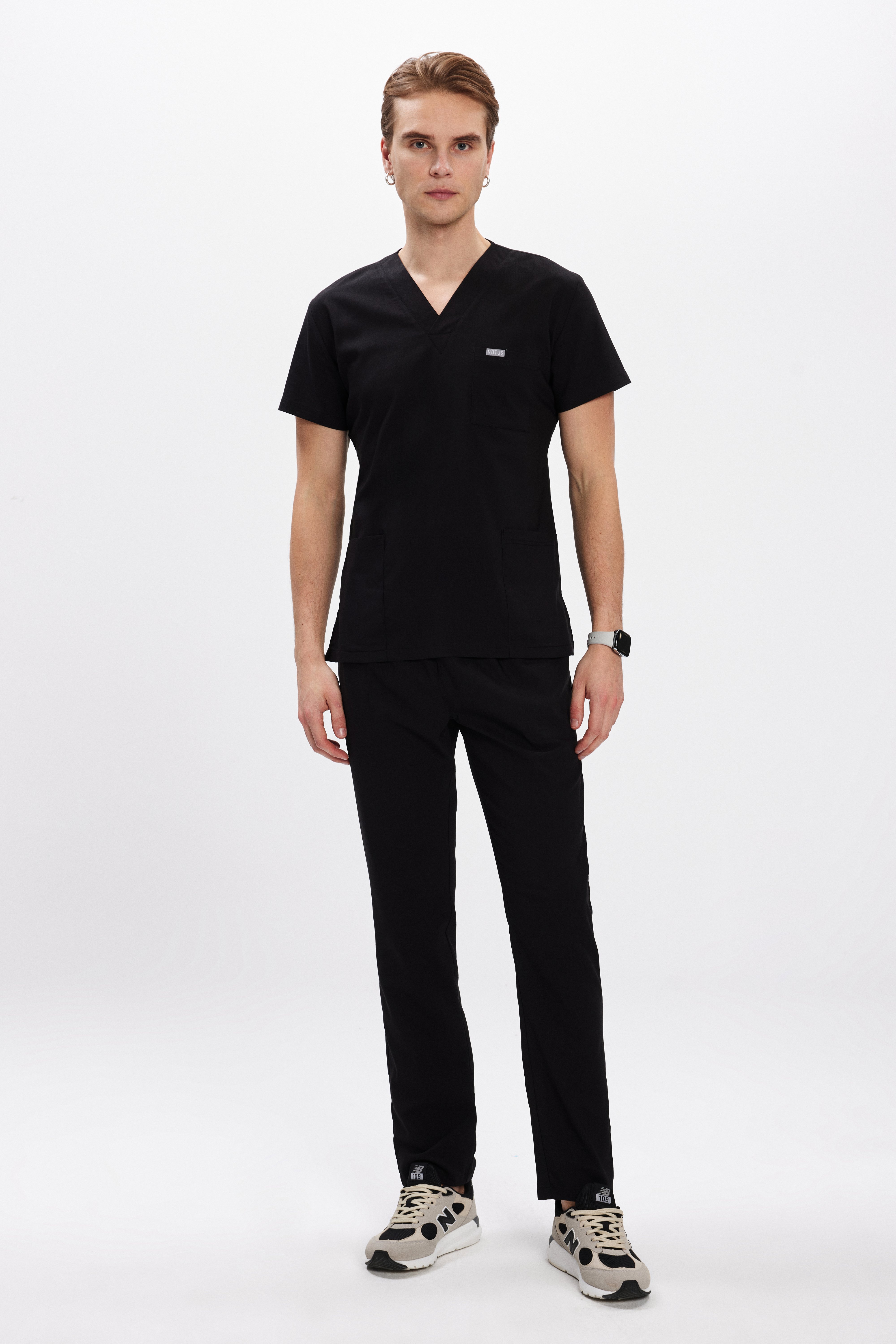 Siyah Likralı Klasik Erkek Üniforma Takım