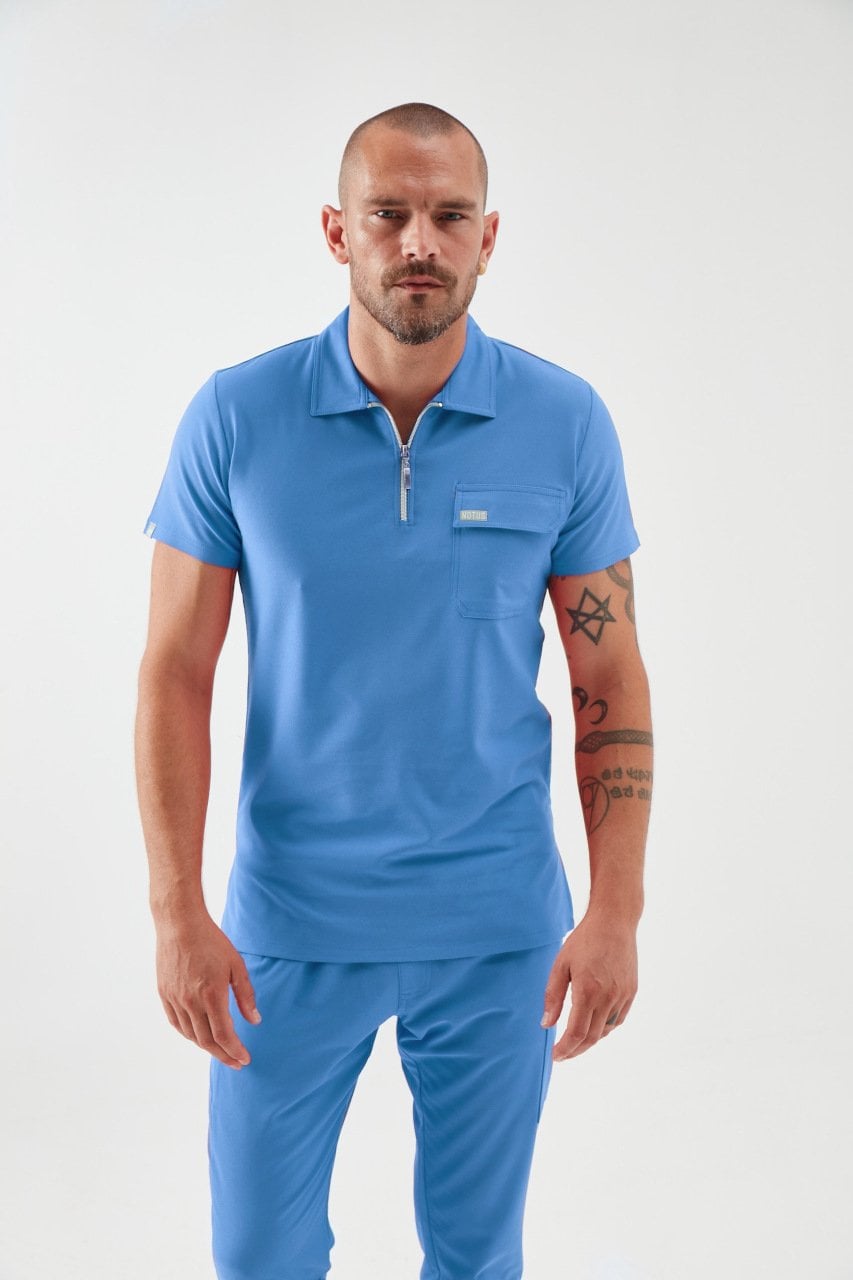 C U L L I N A N - Arktik Mavi Polo Yaka Erkek Üniforma Üst