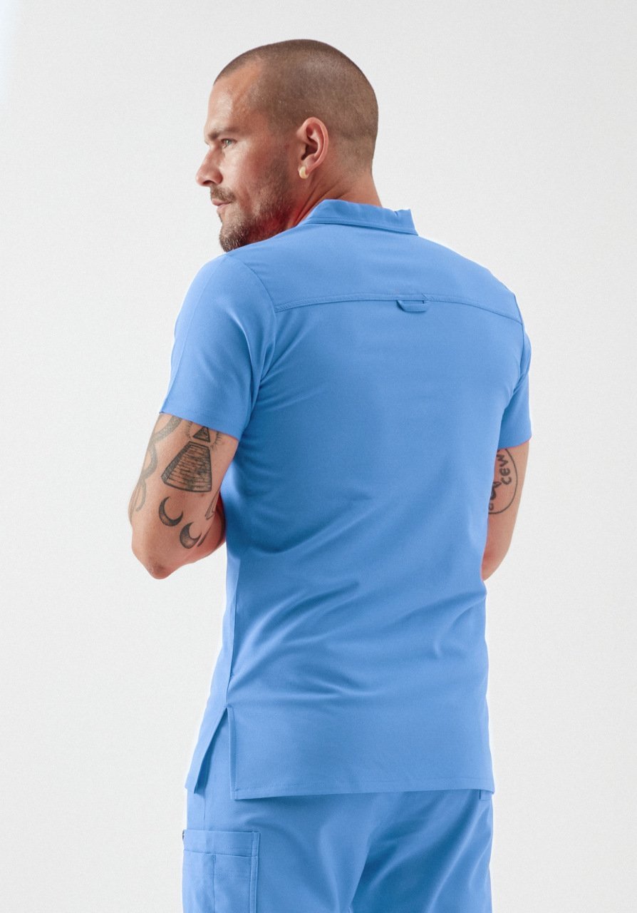 C U L L I N A N - Arktik Mavi Polo Yaka Erkek Üniforma Üst