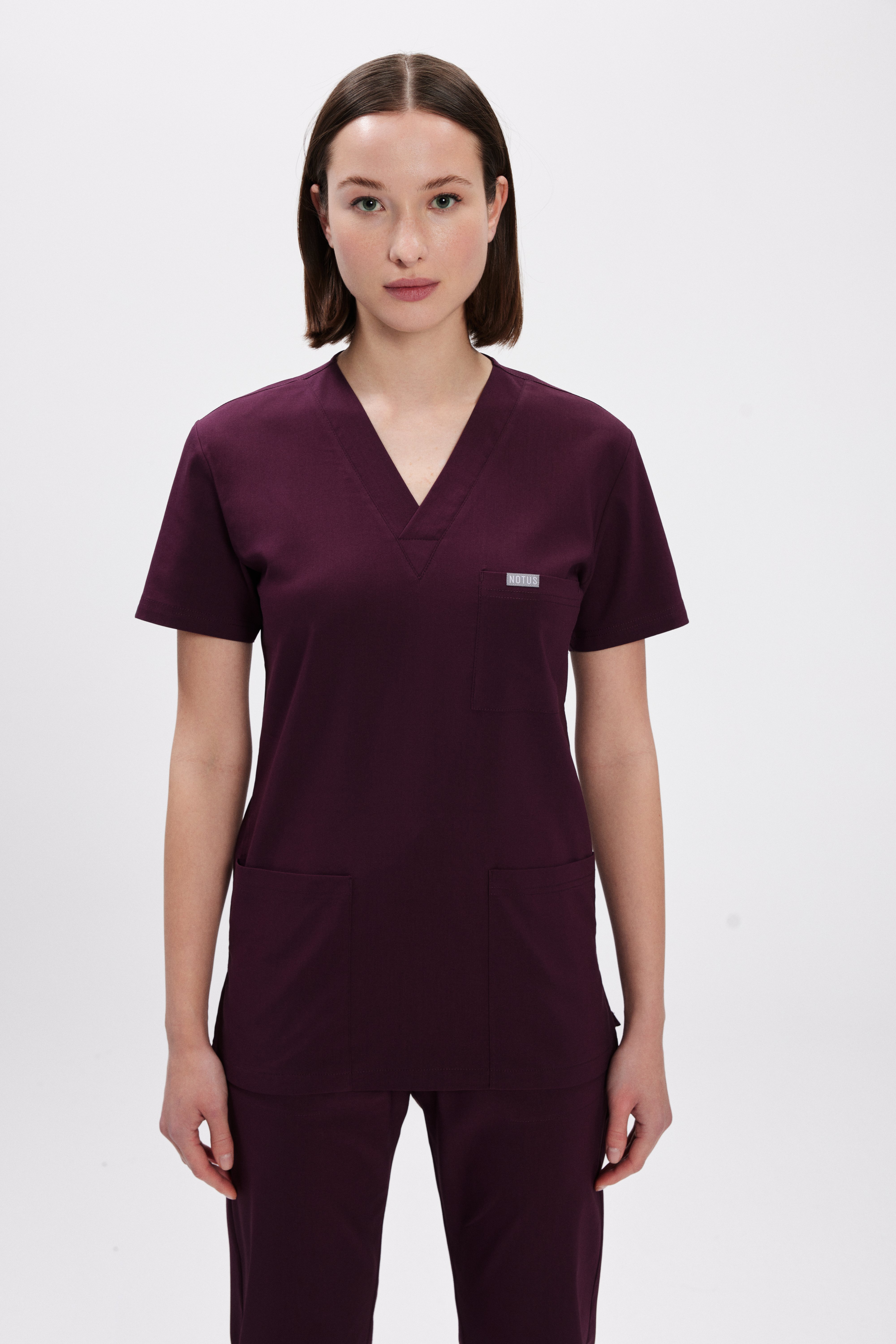 Mürdüm Likralı Klasik Kadın Üniforma Takım