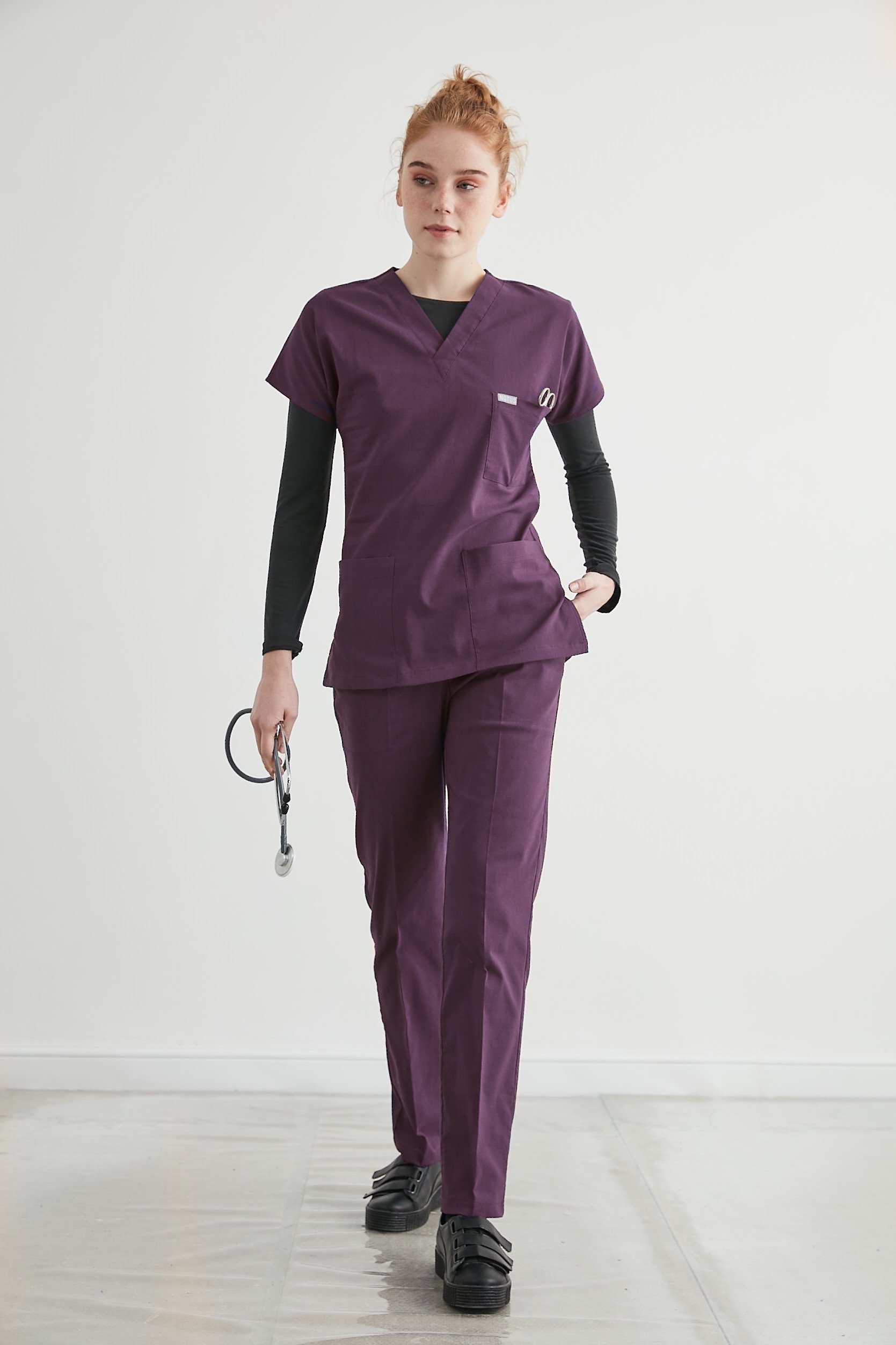 LYCRA-FLEX MÜRDÜM KADIN LİKRALI ÜNİFORMA TAKIM