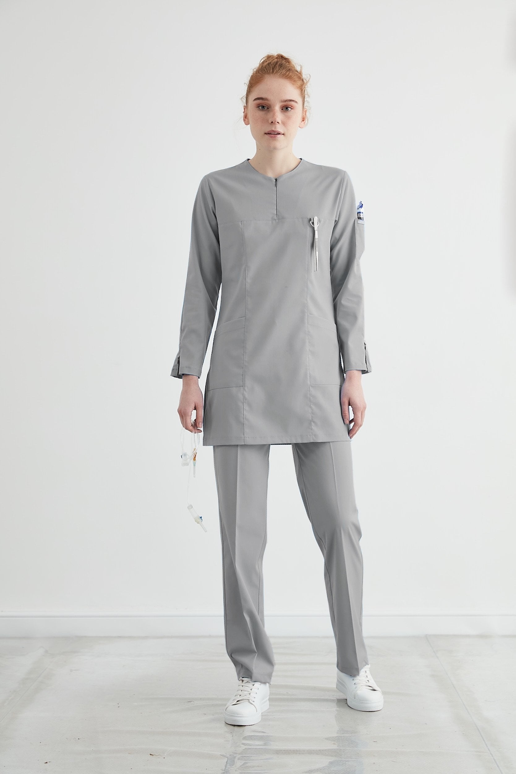 M A R R A K E S H- Gri Kadın Tesettür Üniforma Takım