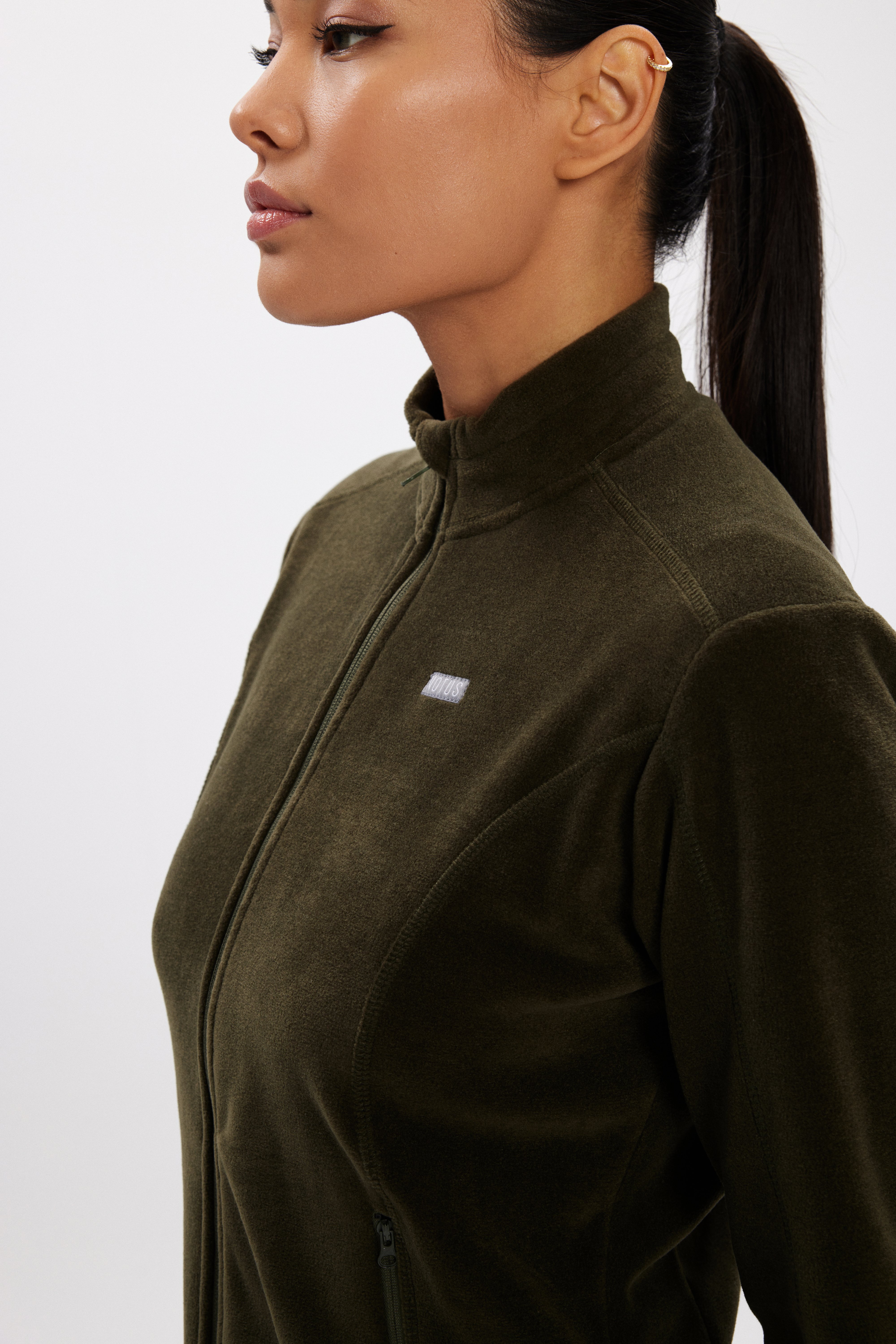 Haki Kadın Polar Ceket