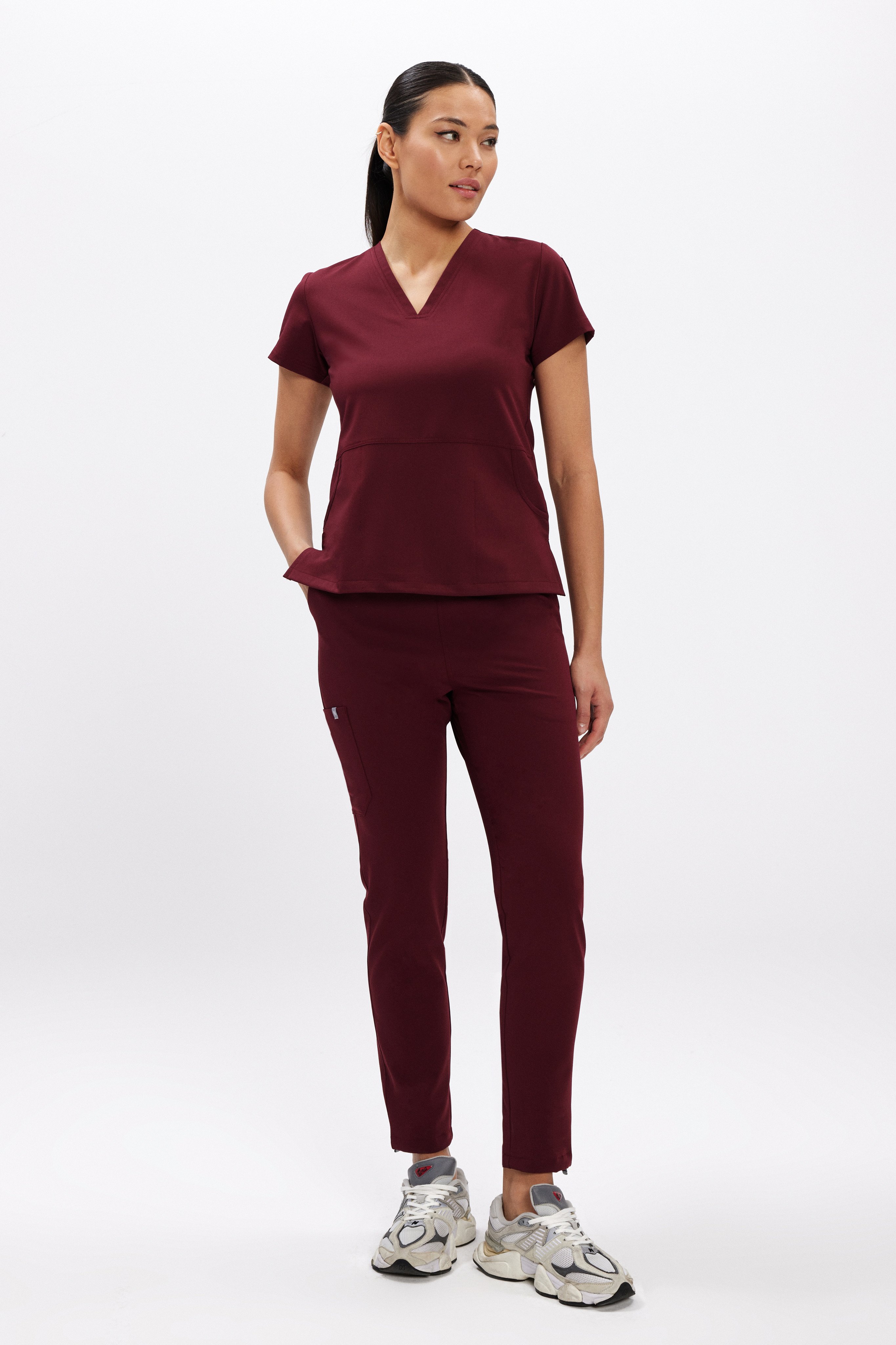 B O S T O N- Bordo Kadın Üniforma Takım