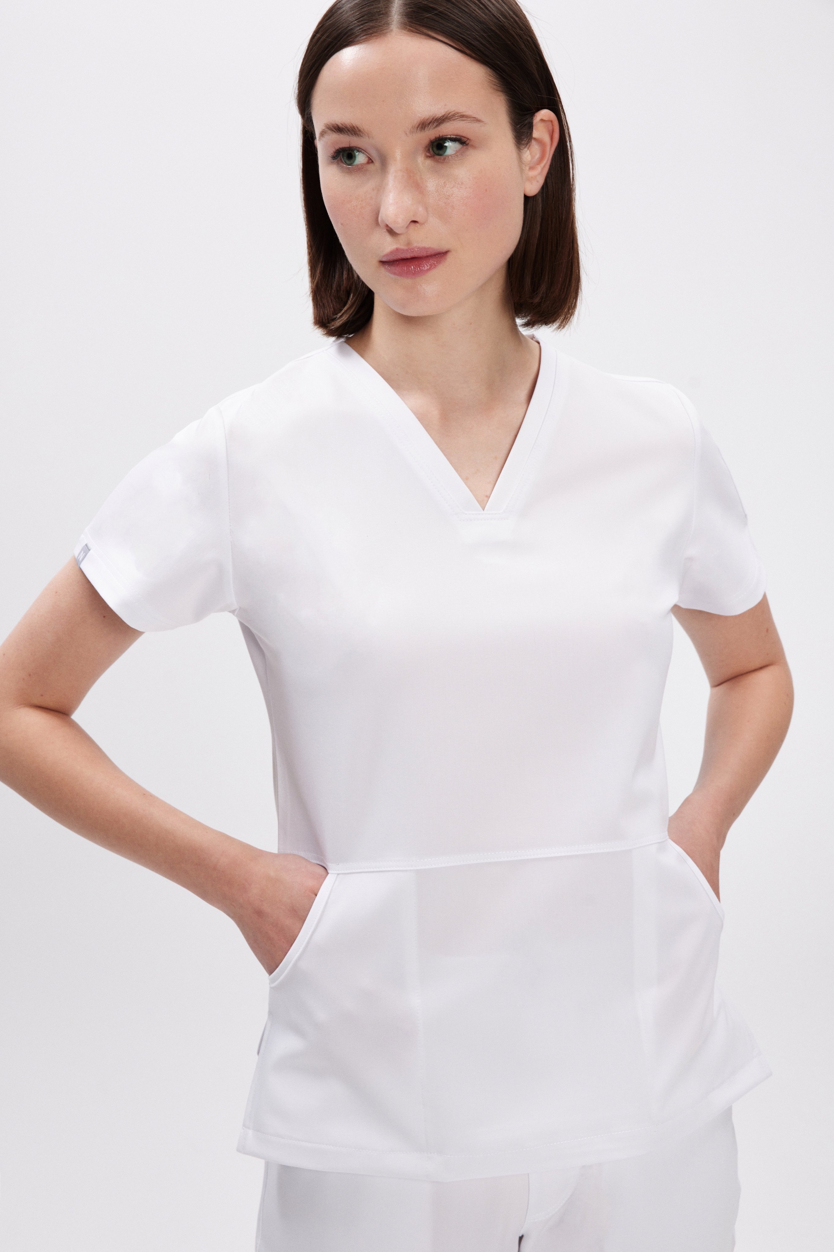 B O S T O N - Beyaz Kadın Üniforma Üst