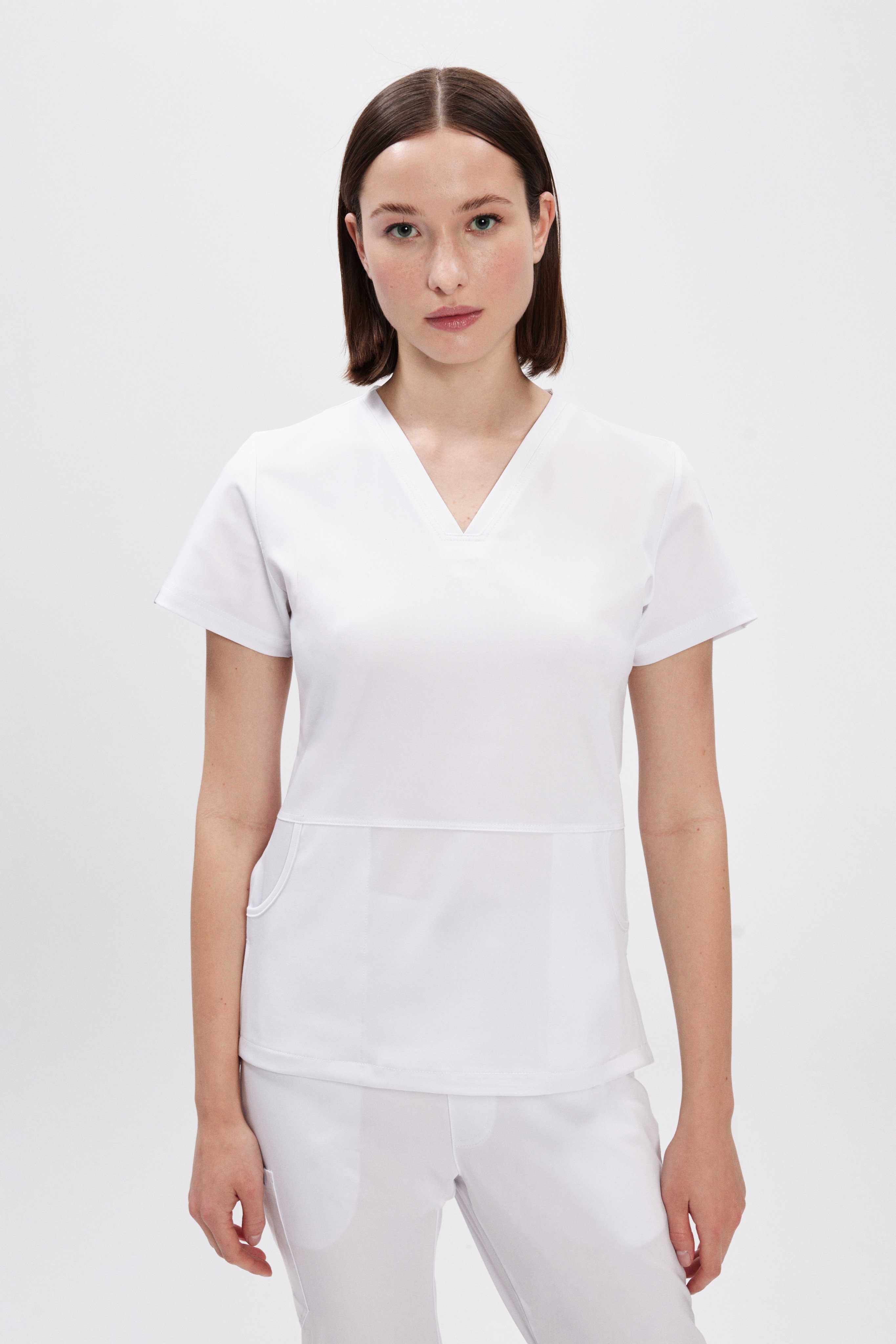 B O S T O N - Beyaz Kadın Üniforma Üst