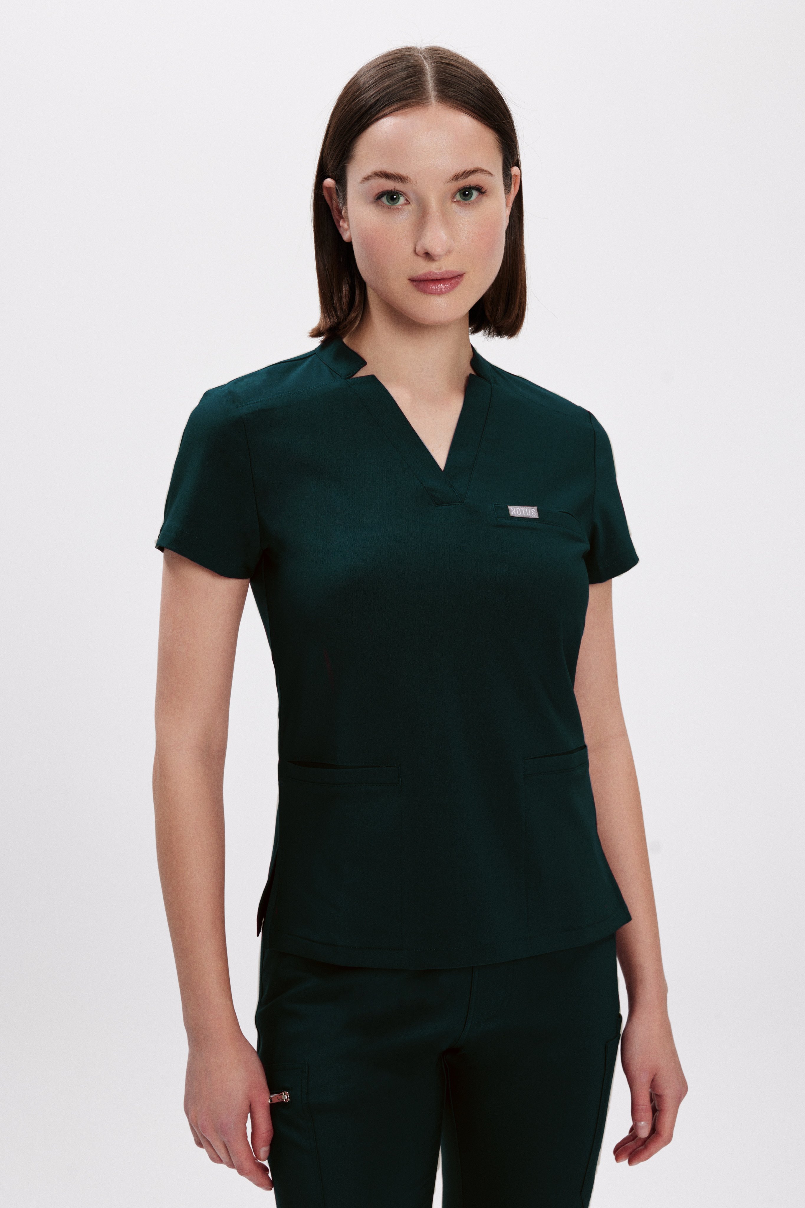 S A N C Y - Zümrüt Yeşil Kadın Üniforma Üst