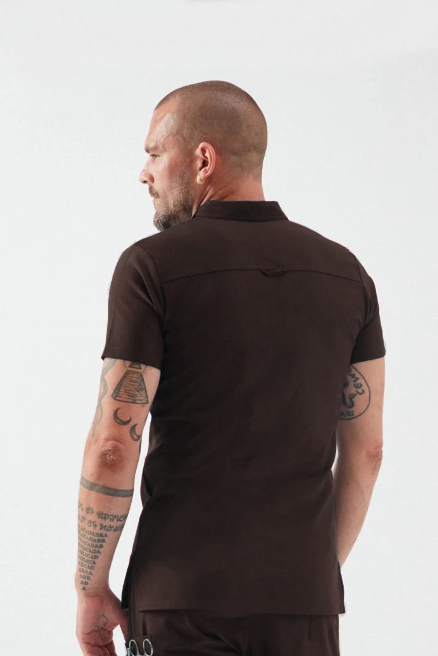 C U L L I N A N - Kahverengi Polo Yaka Erkek Üniforma Üst