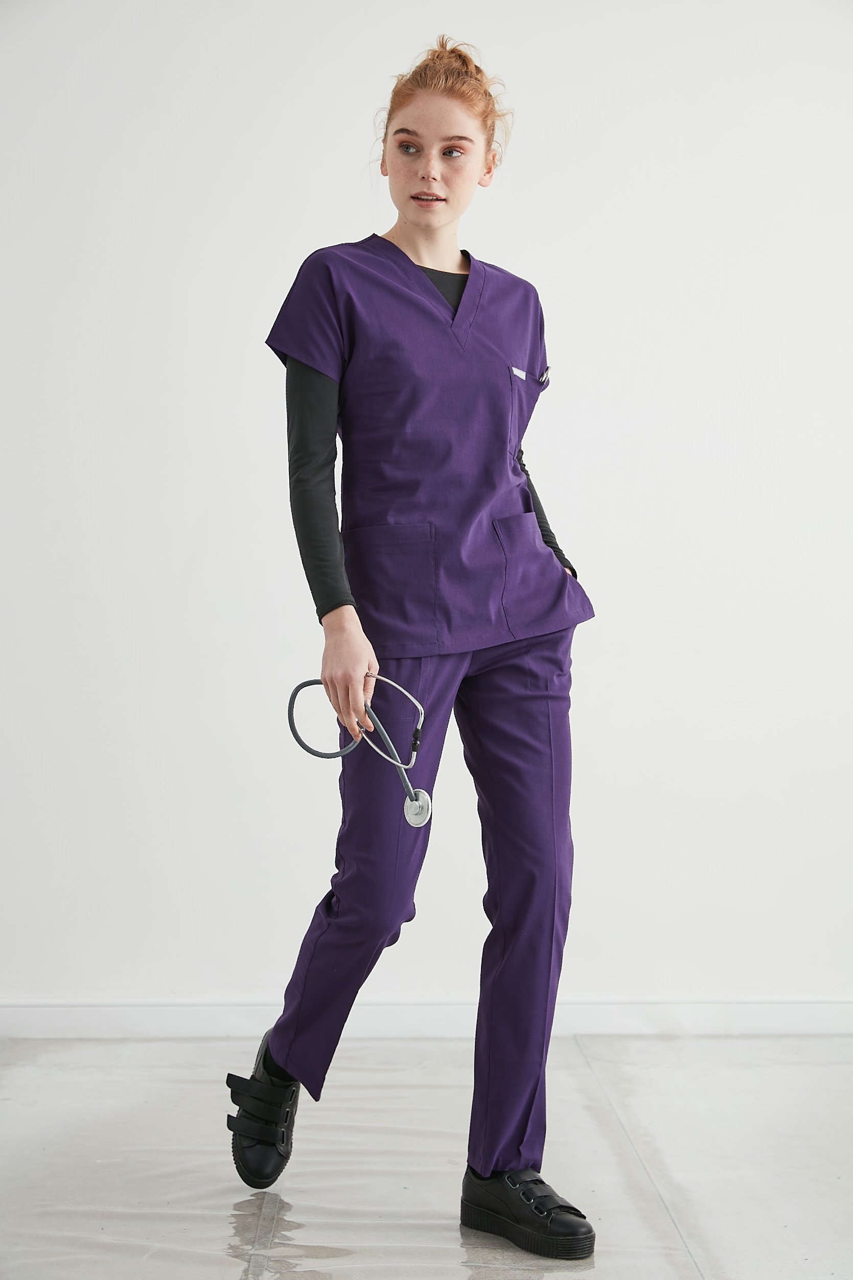 LYCRA-FLEX MOR KADIN LİKRALI ÜNİFORMA TAKIM