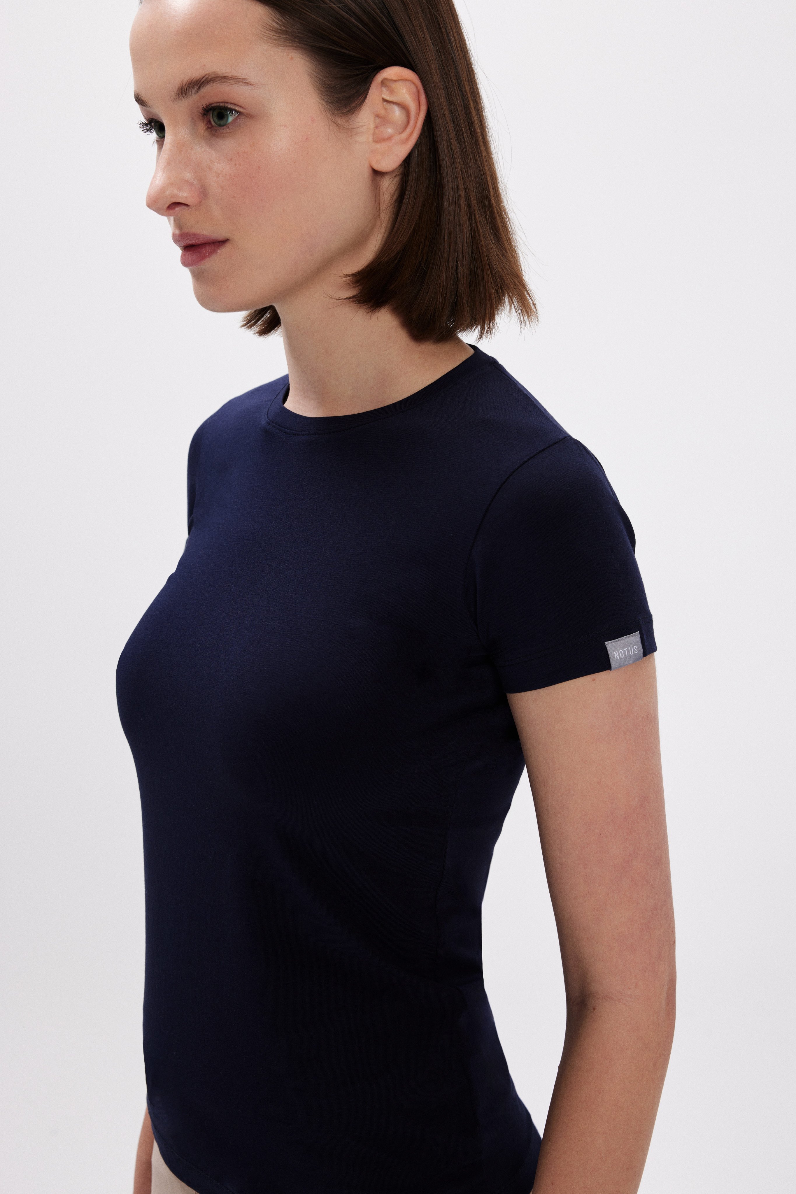 Kadın Lacivert Kısa Kollu Basic T-Shirt