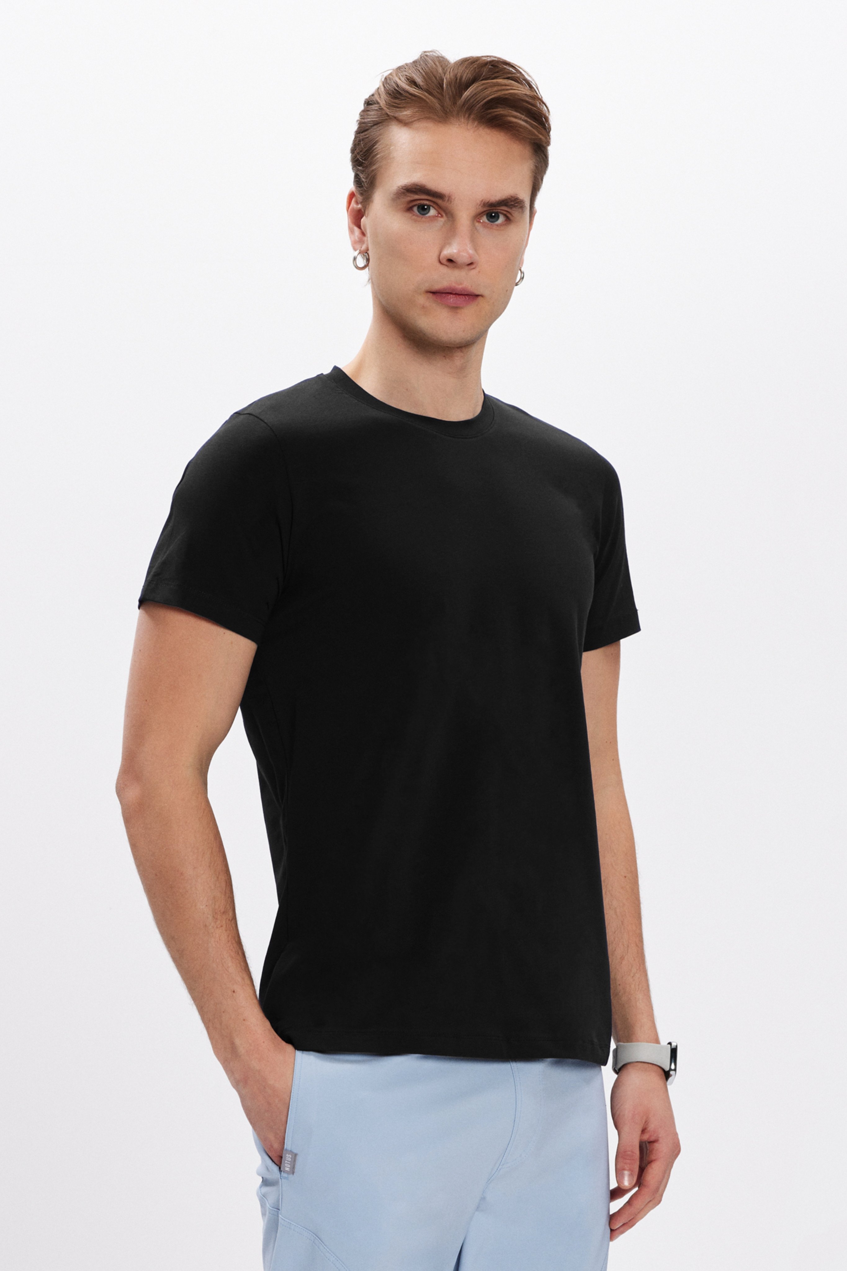 Erkek Siyah Kısa Kollu Basic T-Shirt