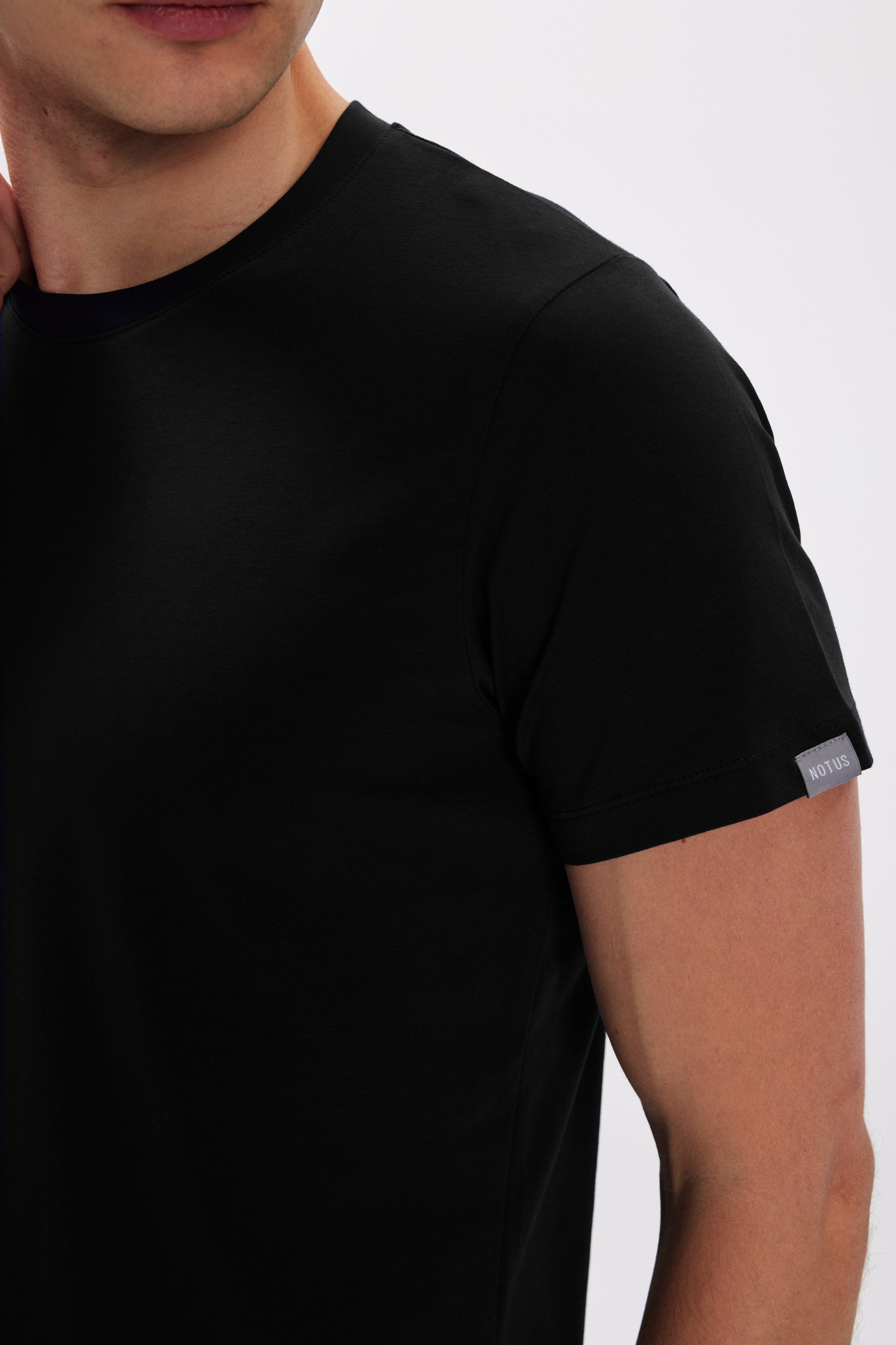 Erkek Siyah Kısa Kollu Basic T-Shirt