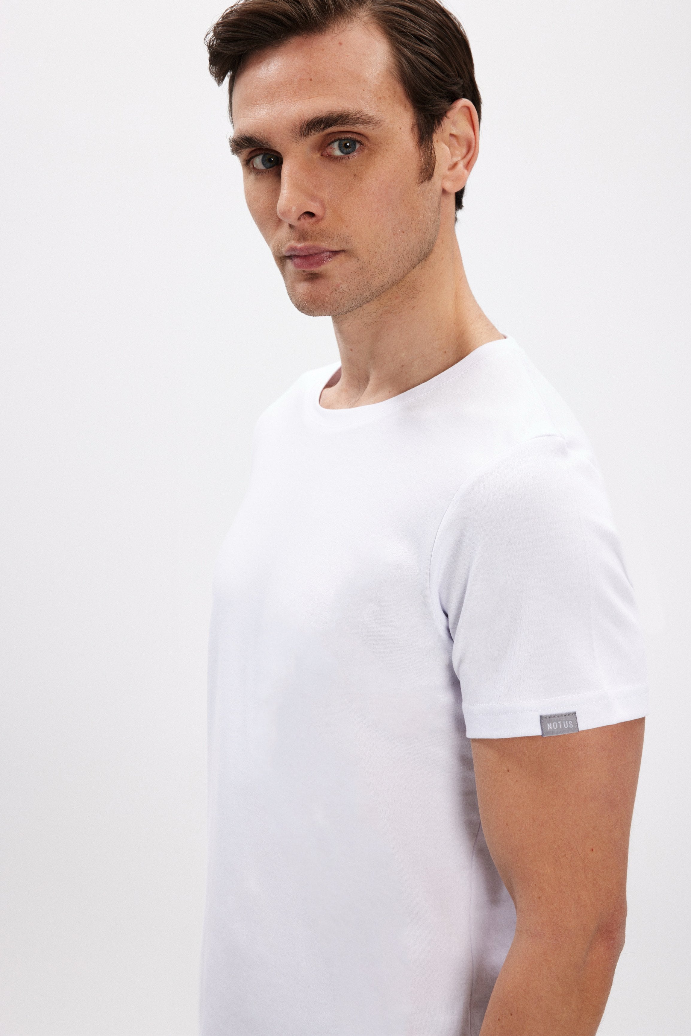 Erkek Beyaz Kısa Kollu Basic T-Shirt