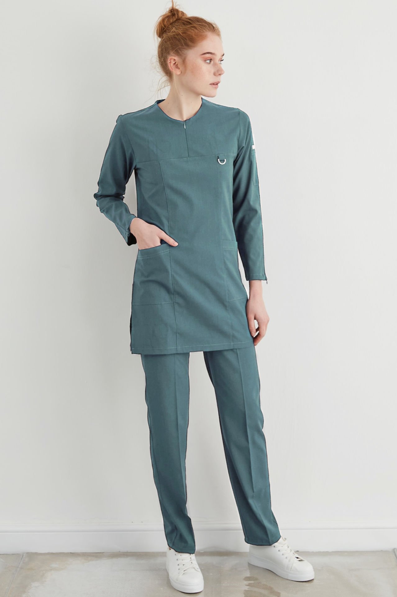 M A R R A K E S H- Petrol Yeşili Kadın Tesettür Üniforma Takım