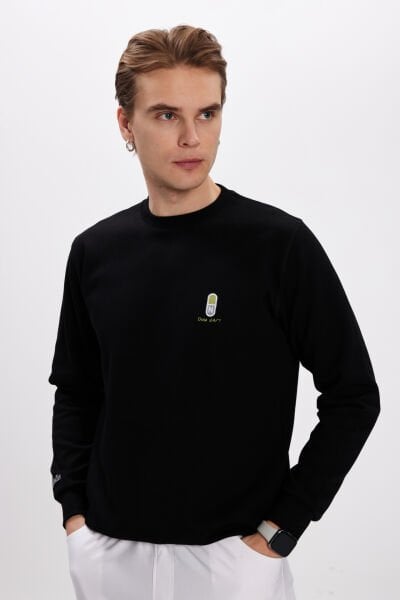Dose 24/7 Siyah Erkek Sweatshirt