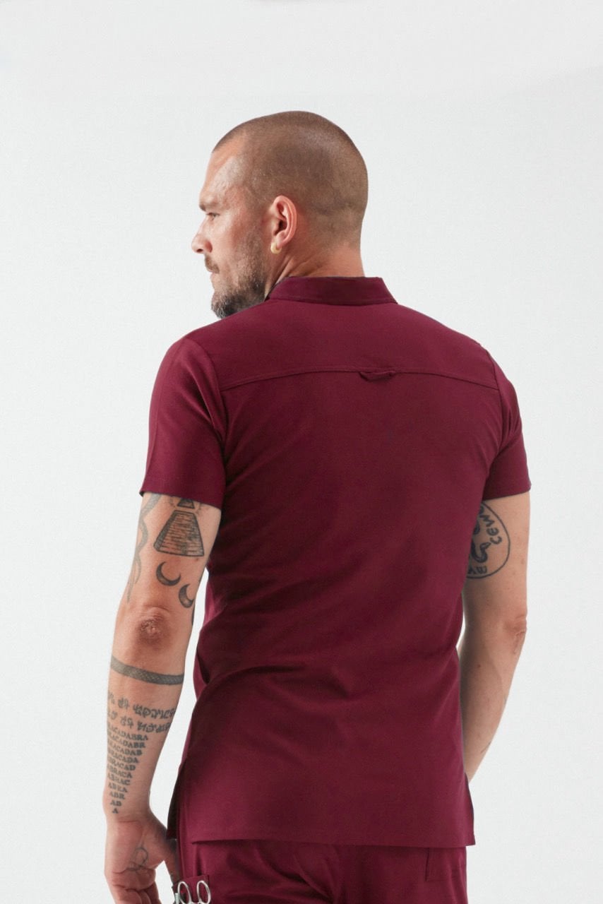 C U L L I N A N - Bordo Polo Yaka Erkek Üniforma Üst