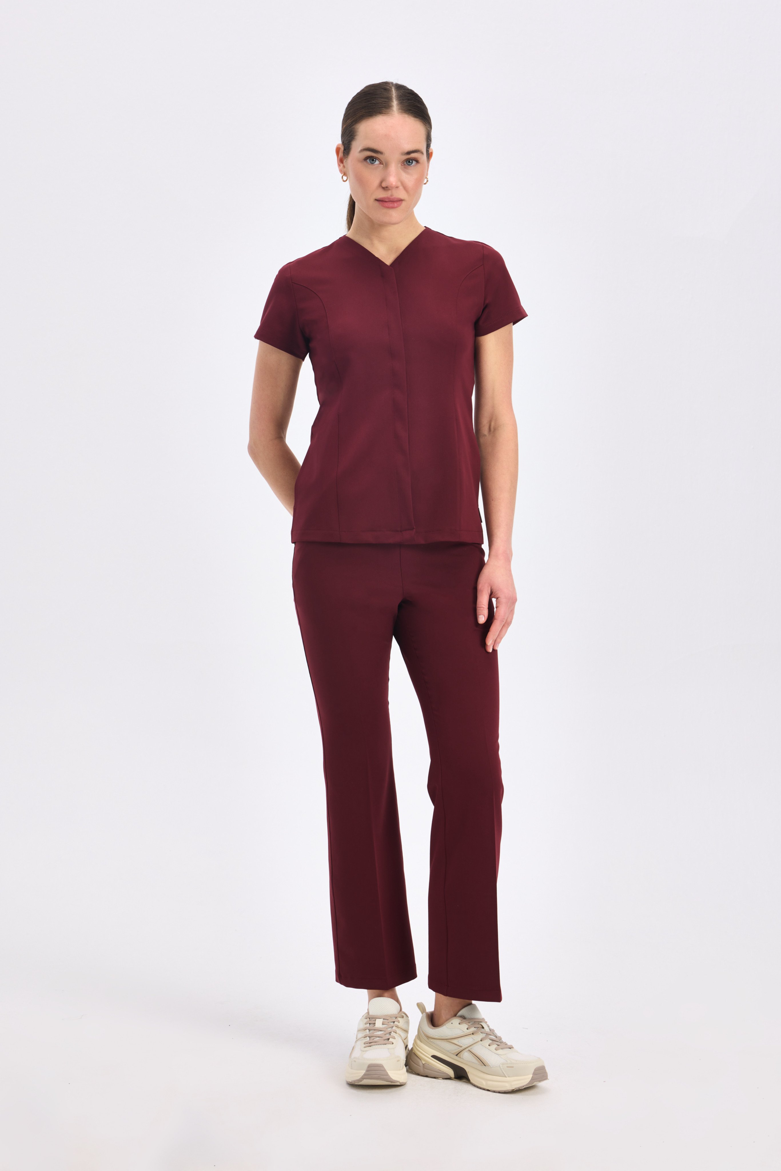 V E R O N A - Bordo Kadın Üniforma Takım