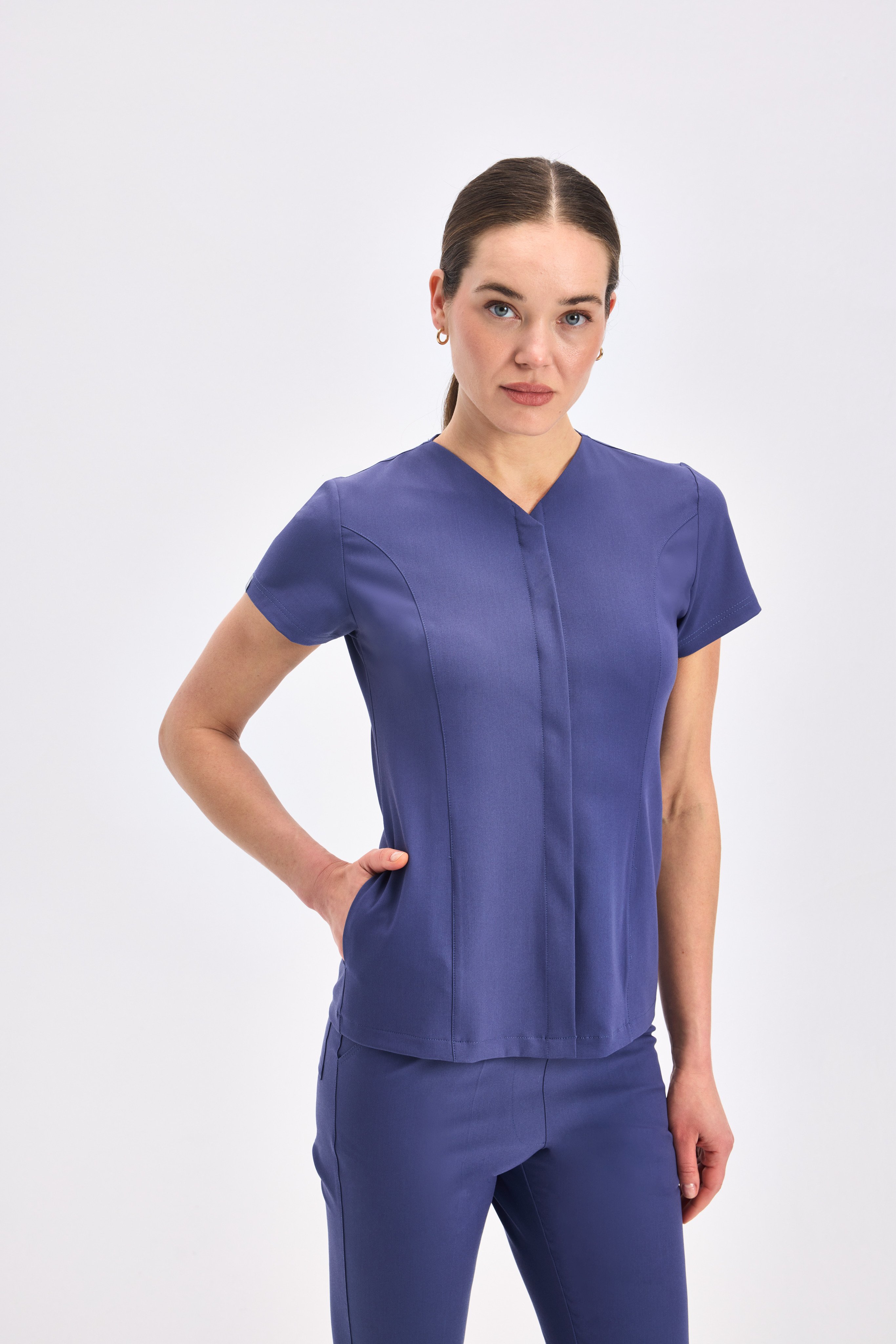 V E R O N A - Eflatun Kadın Üniforma Takım