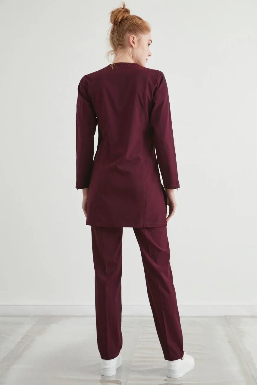 M A R R A K E S H- Bordo Kadın Tesettür Üniforma Takım