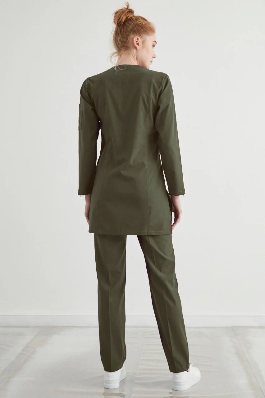 M A R R A K E S H- Haki Kadın Tesettür Üniforma Takım