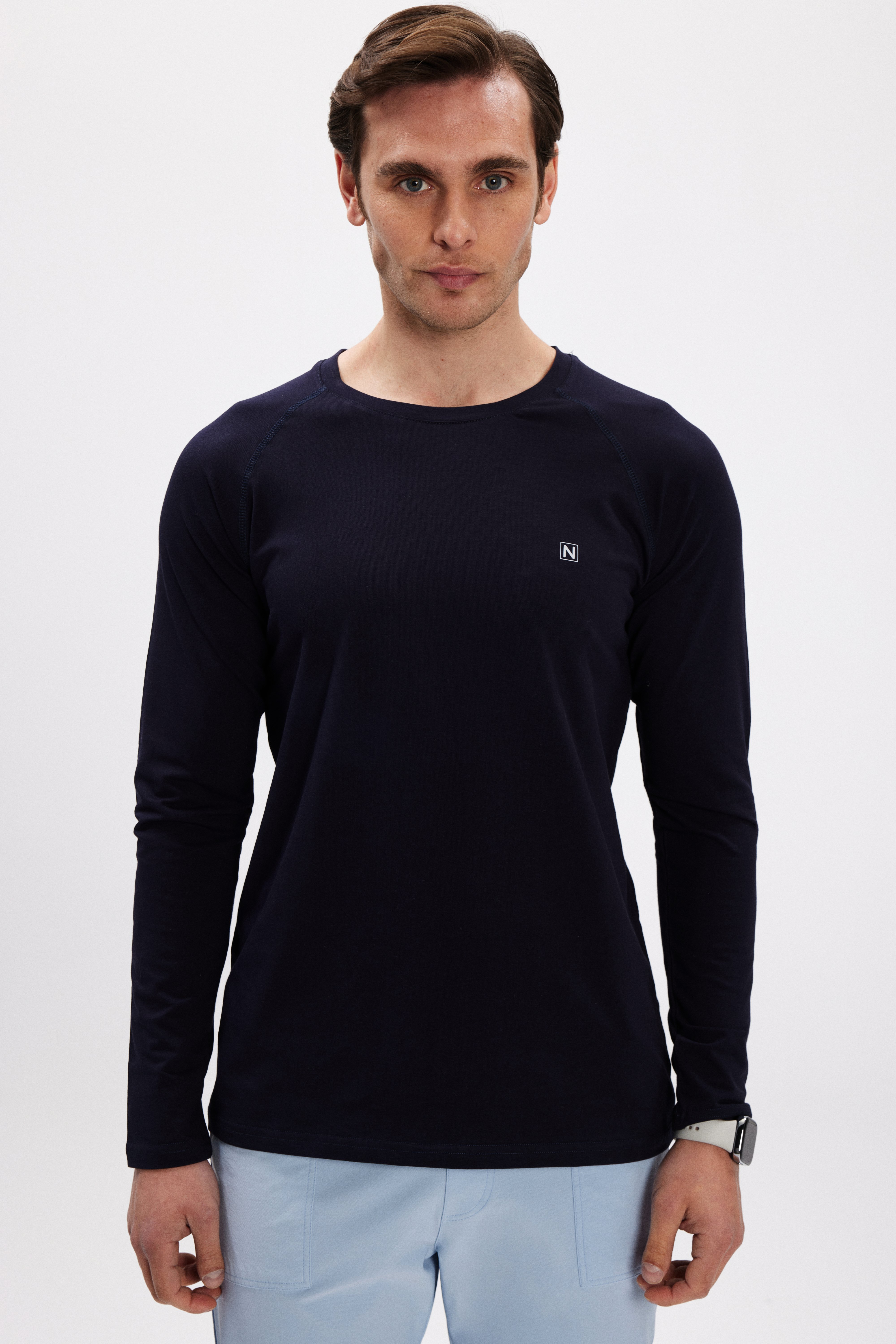 Erkek Lacivert Uzun Kollu Body