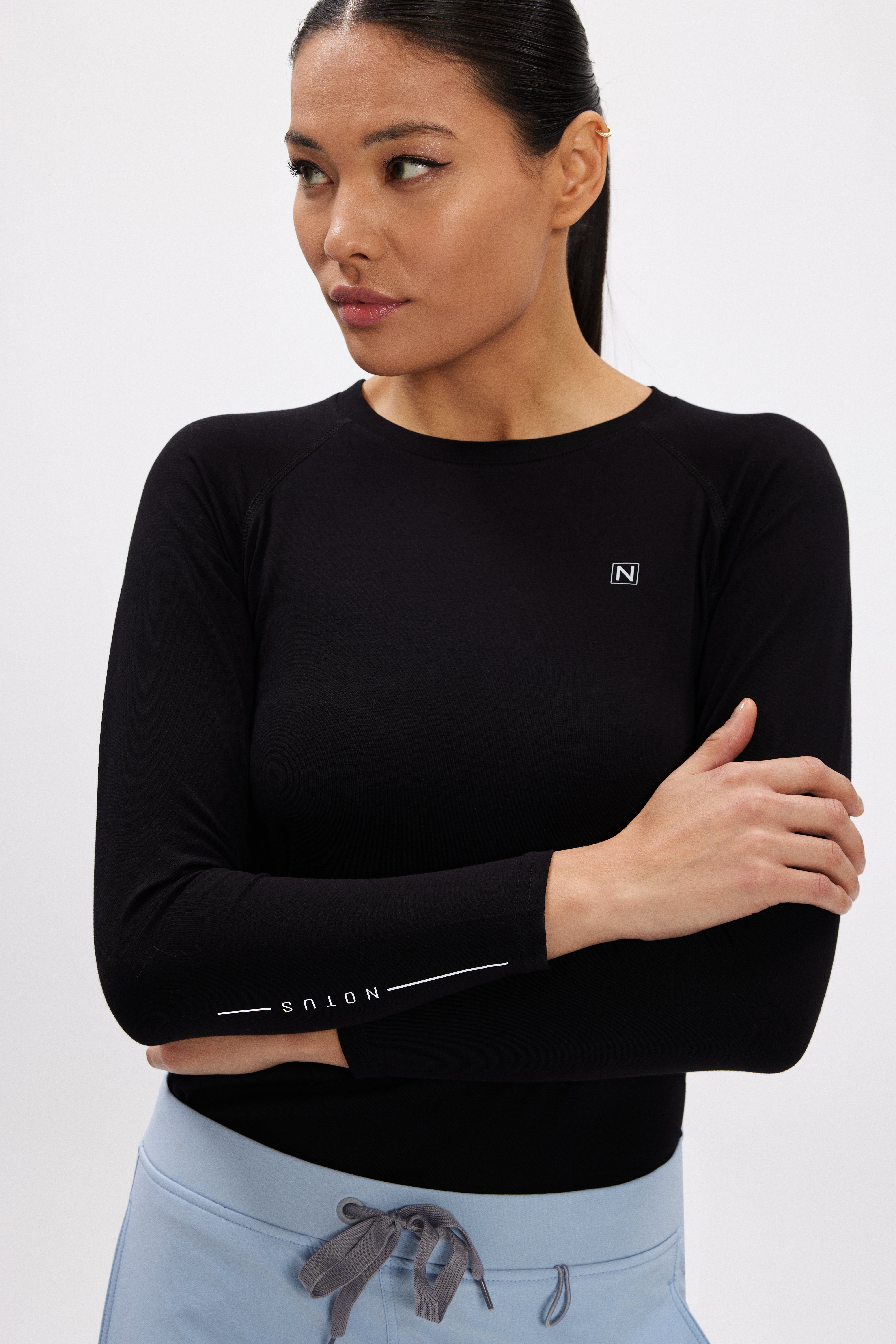 Kadın Siyah Uzun Kollu Body