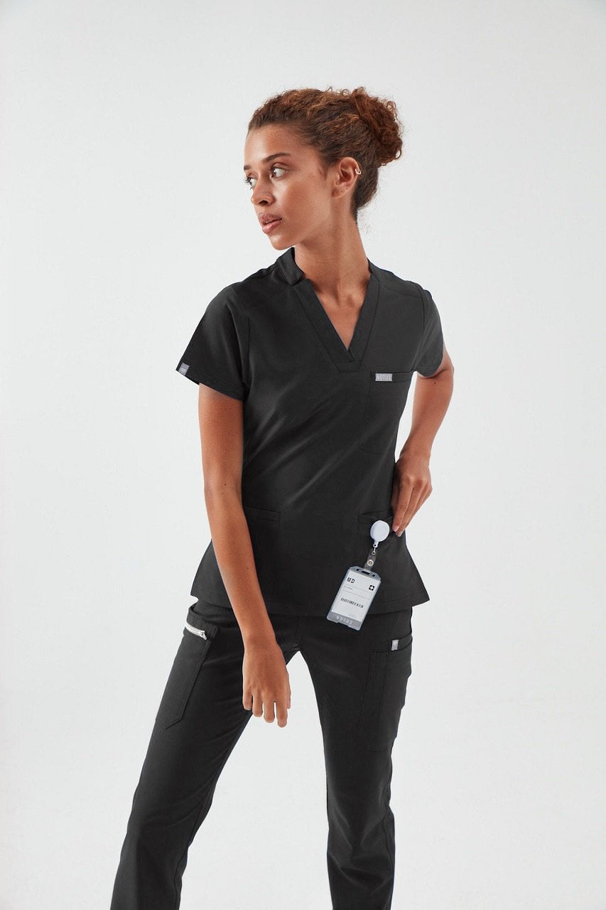 S A N C Y - Siyah Kadın Üniforma Üst