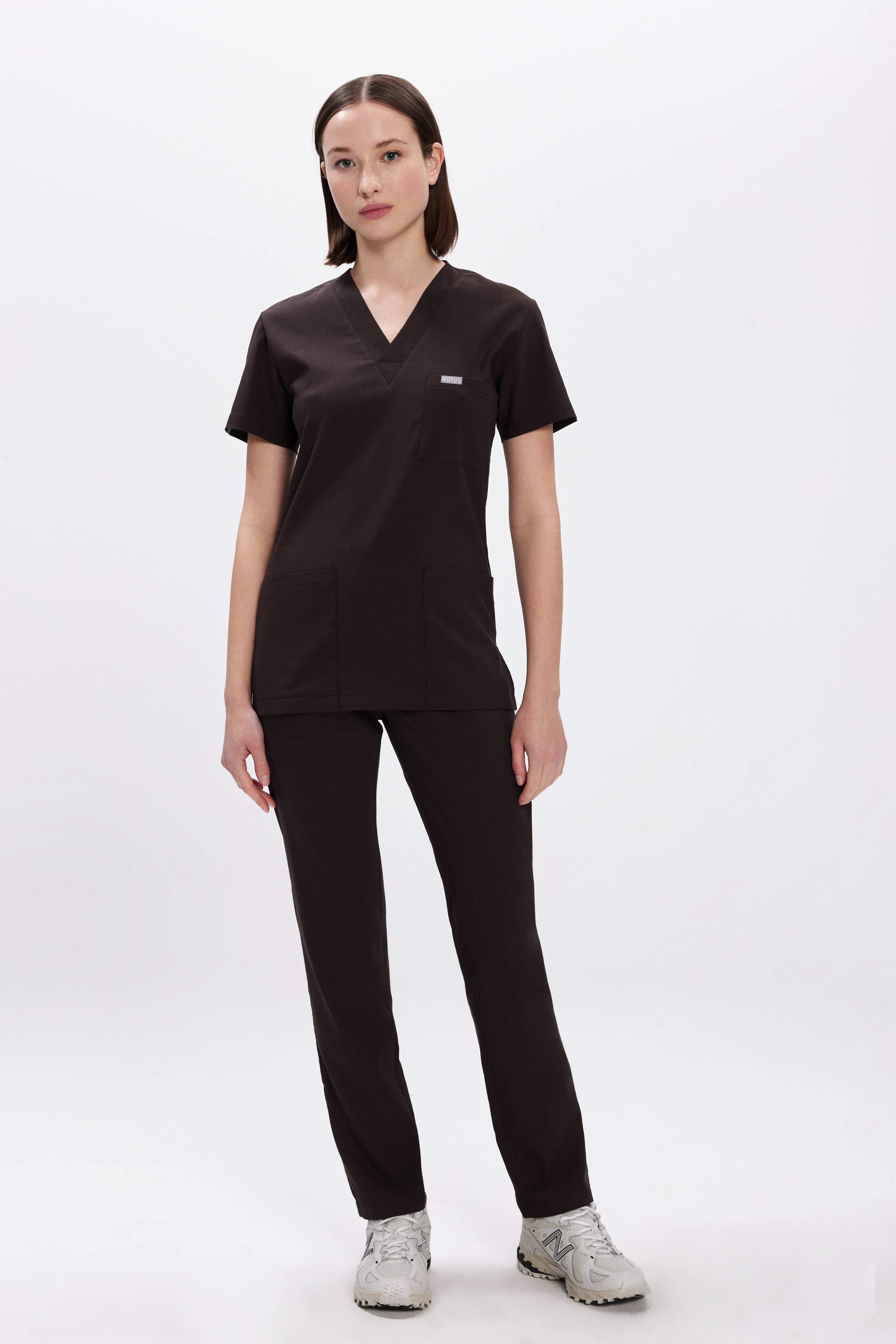 Kahverengi Likralı Klasik Kadın Üniforma Takım