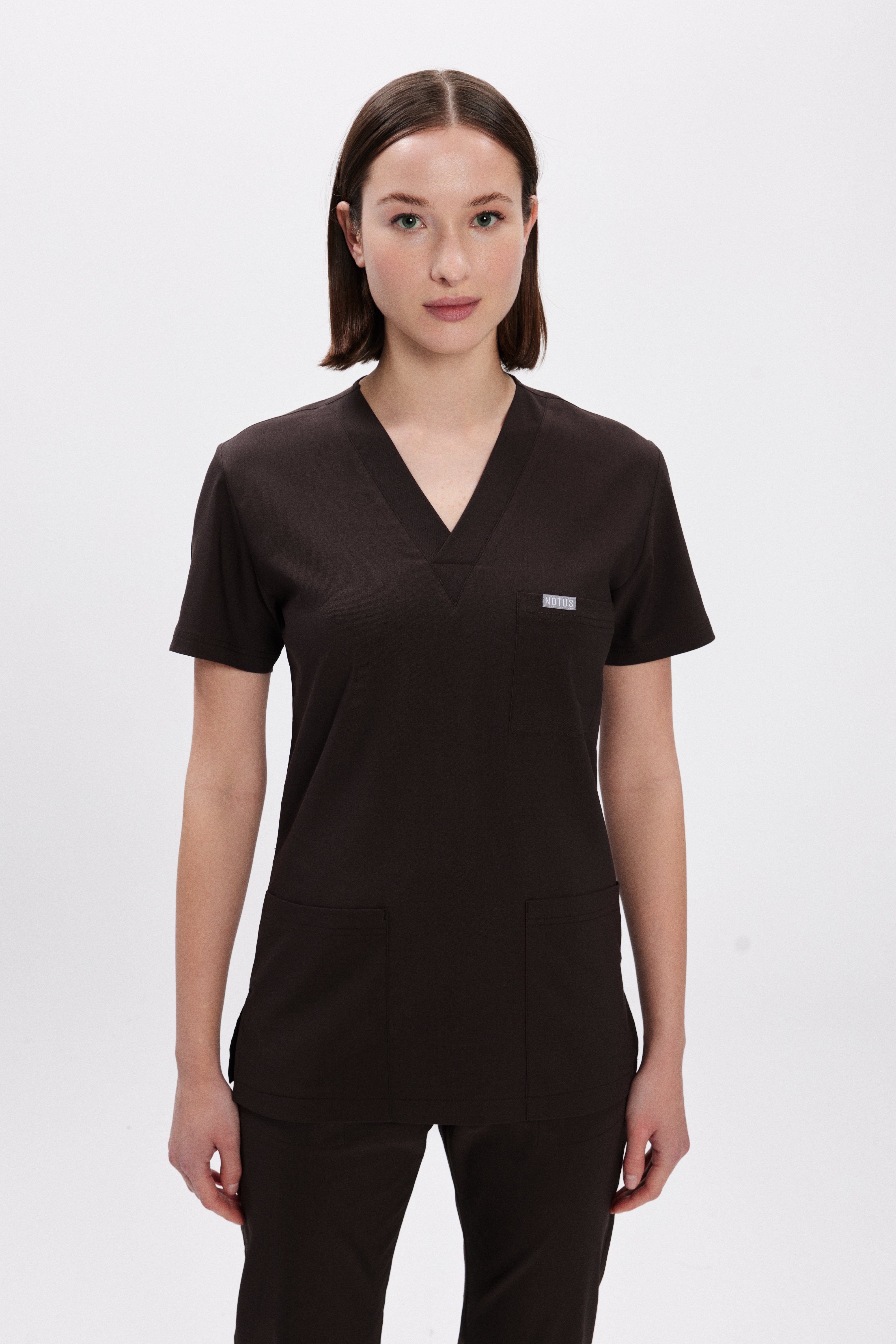 Kahverengi Likralı Klasik Kadın Üniforma Takım