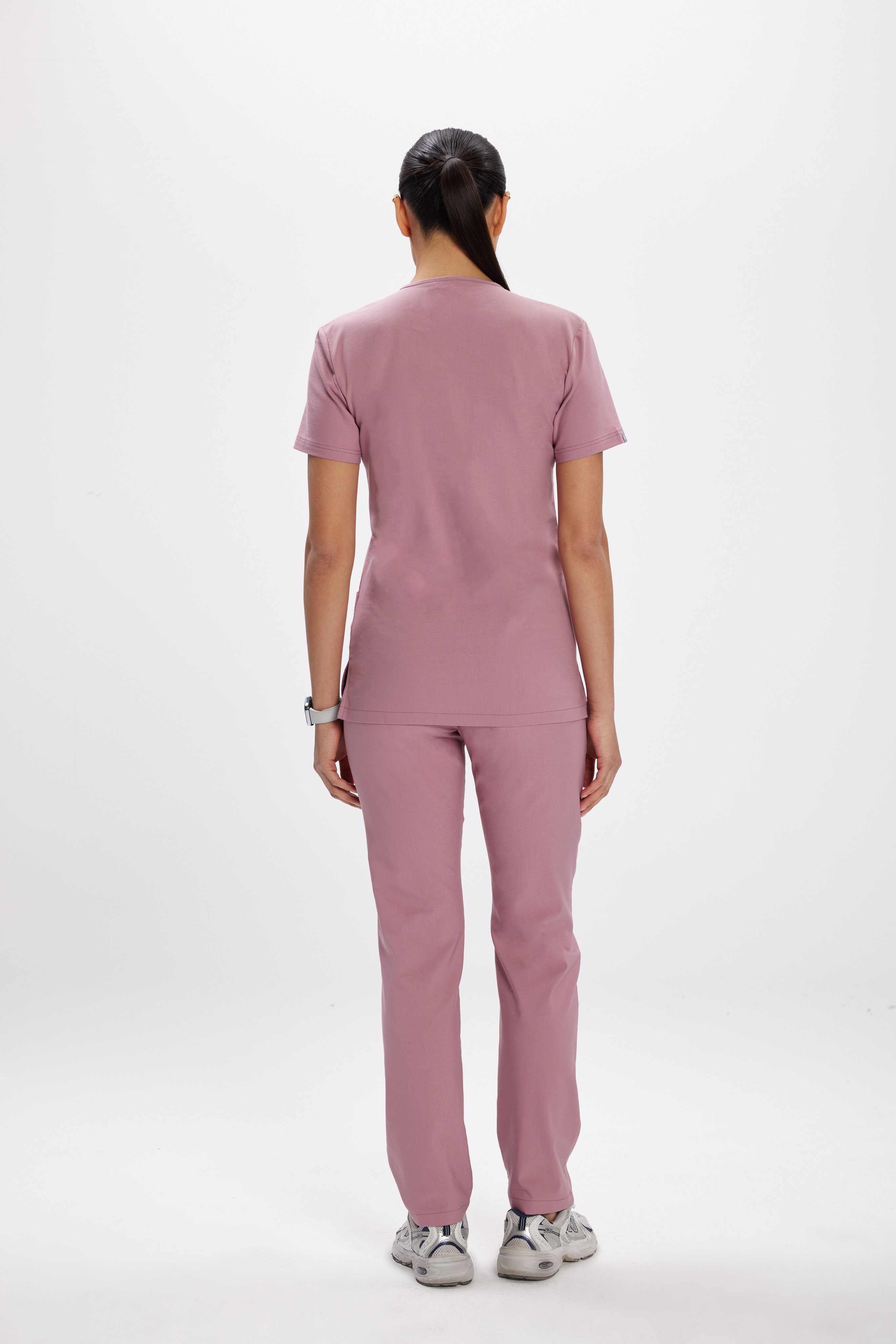 Pudra Likralı Klasik Kadın Üniforma Takım