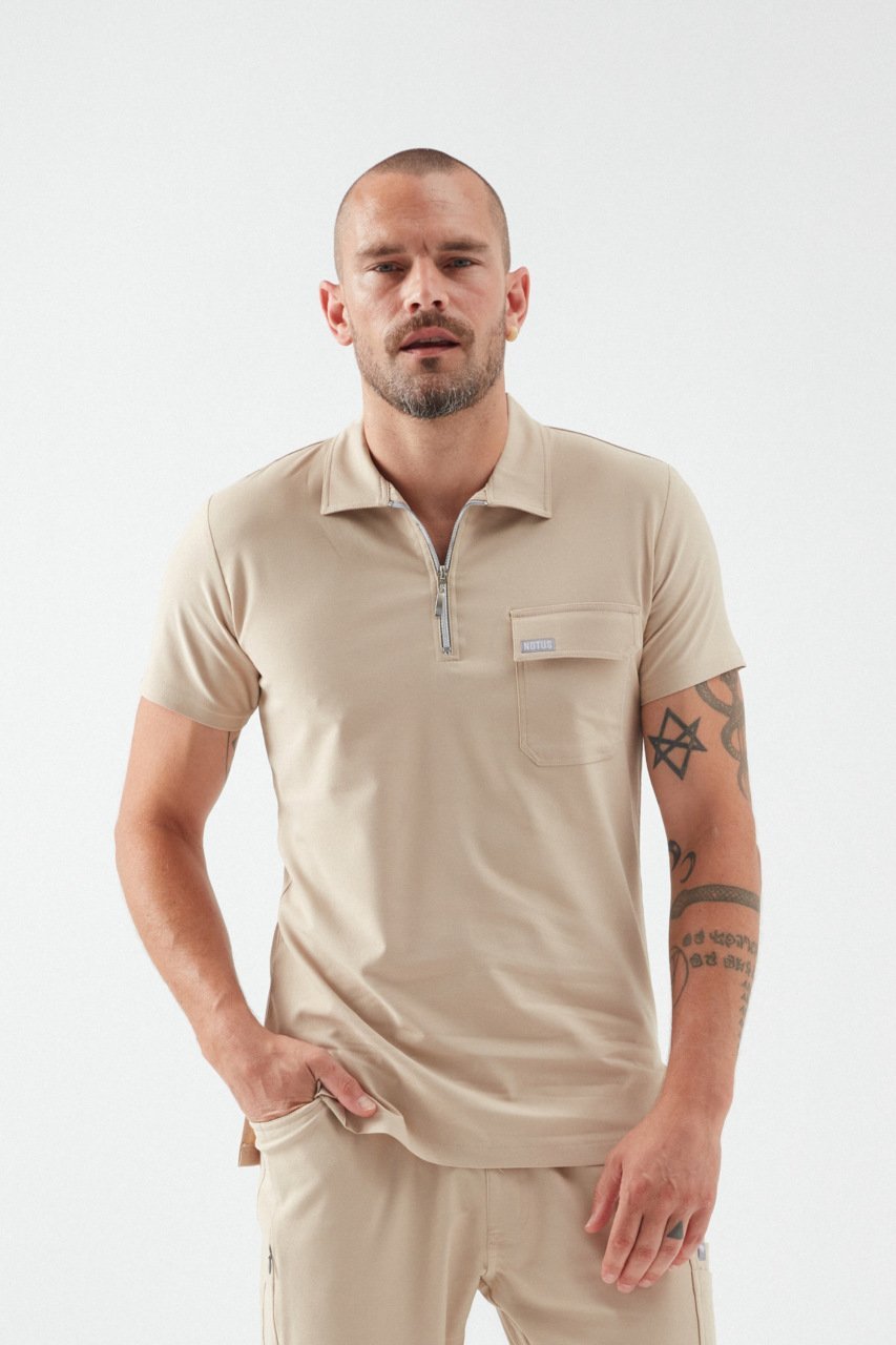 C U L L I N A N - Bej Polo Yaka Erkek Üniforma Üst