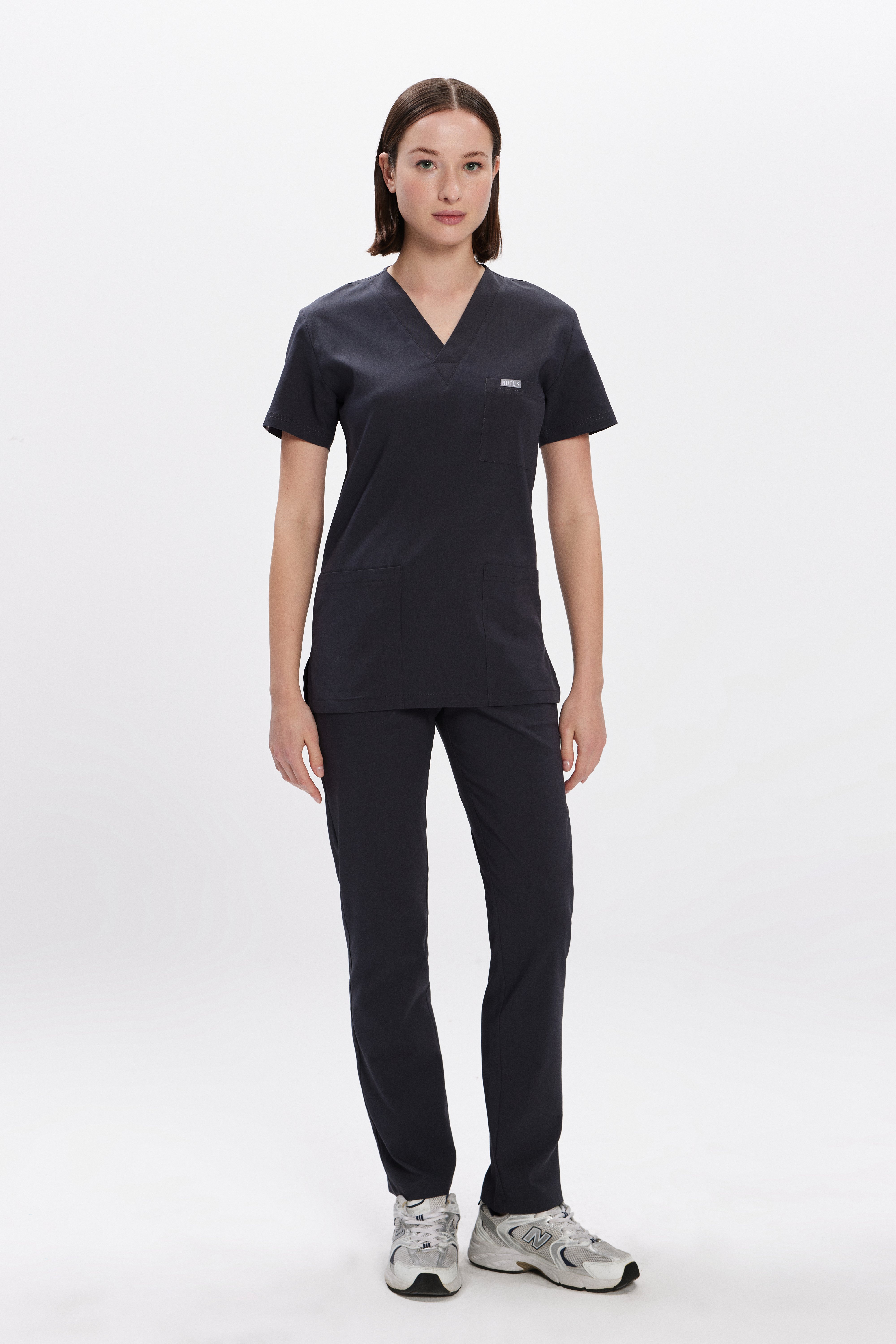 Antrasit Likralı Klasik Kadın Üniforma Takım