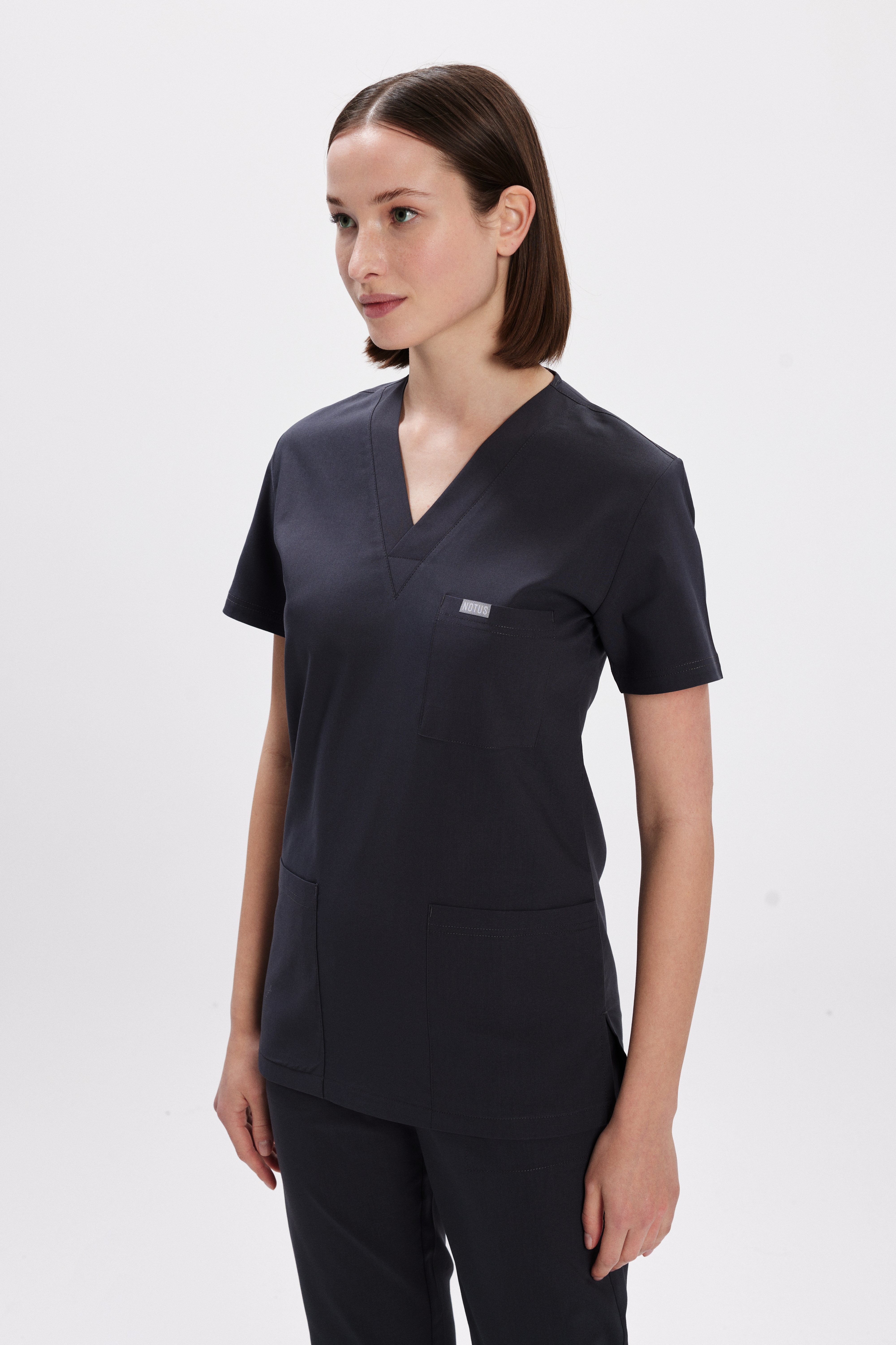 Antrasit Likralı Klasik Kadın Üniforma Takım