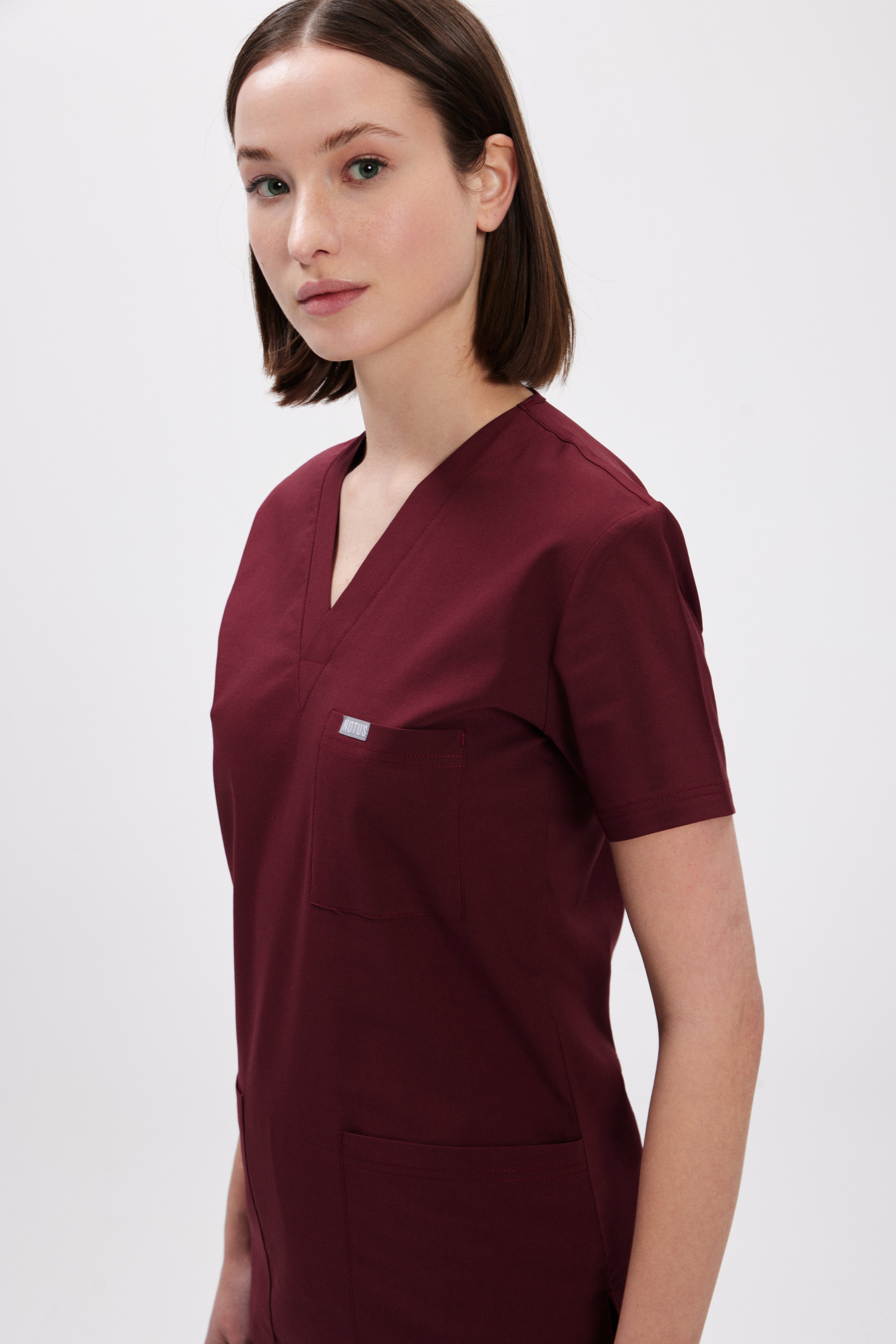 Bordo Likralı Klasik Kadın Üniforma Takım