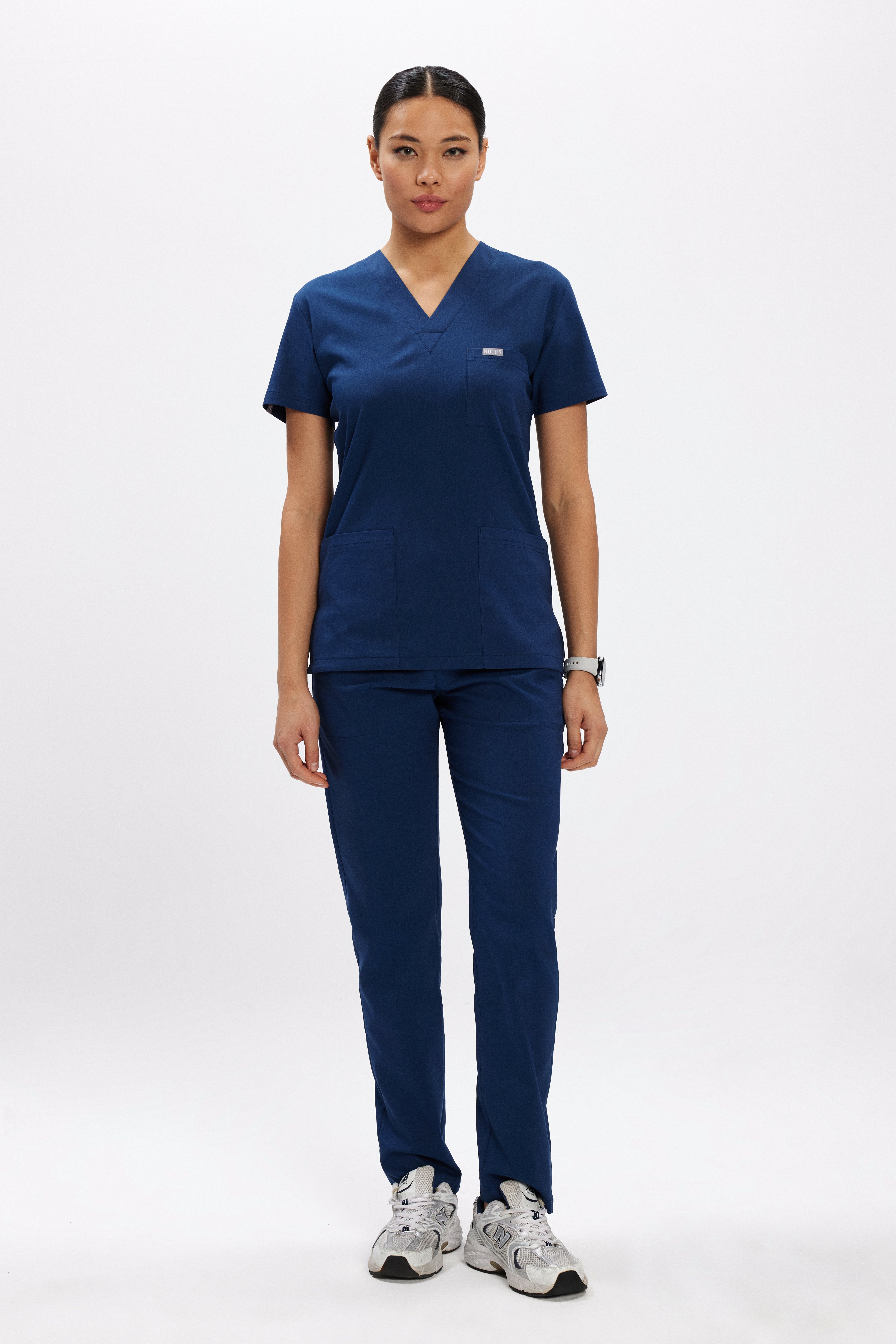 Petrol Lacivert Likralı Klasik Kadın Üniforma Takım