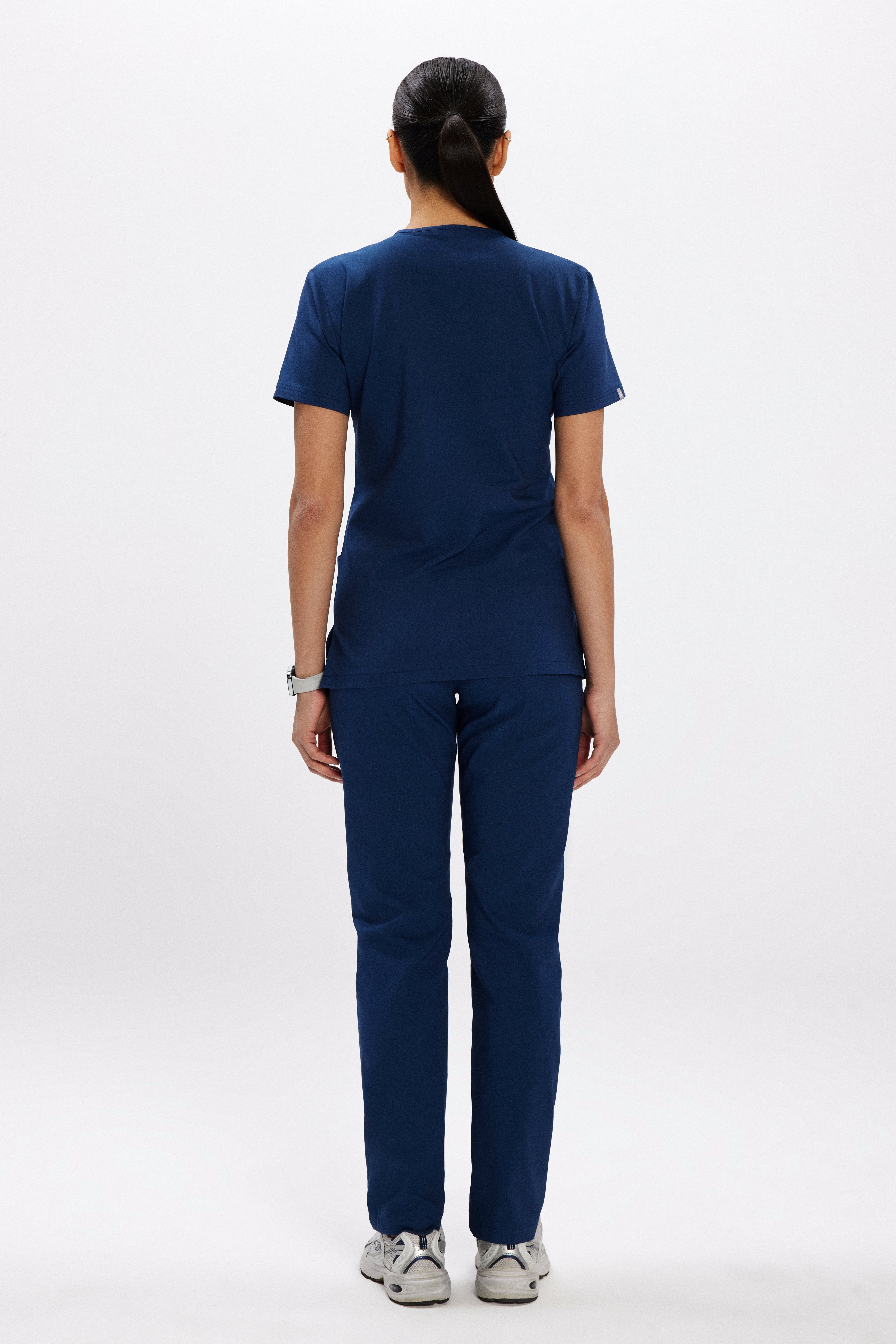 Petrol Lacivert Likralı Klasik Kadın Üniforma Takım