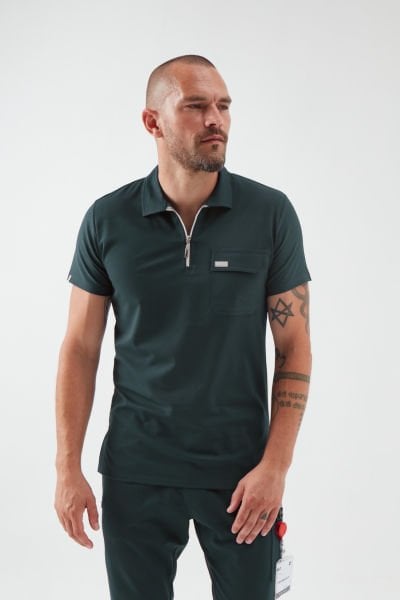 C U L L I N A N - Zümrüt Yeşili Polo Yaka Erkek Üniforma Üst