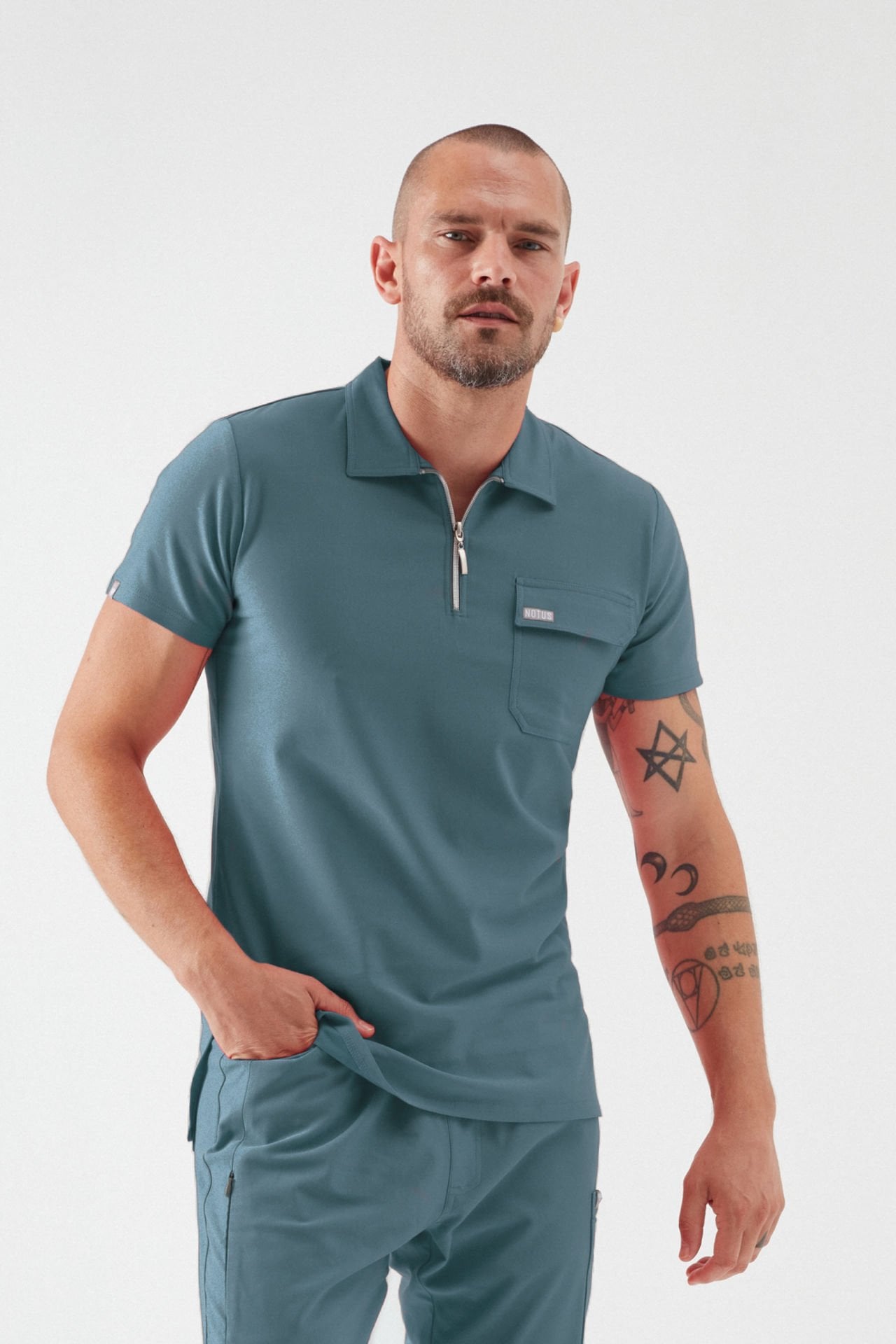 C U L L I N A N - Petrol Yeşili Polo Yaka Erkek Üniforma Üst