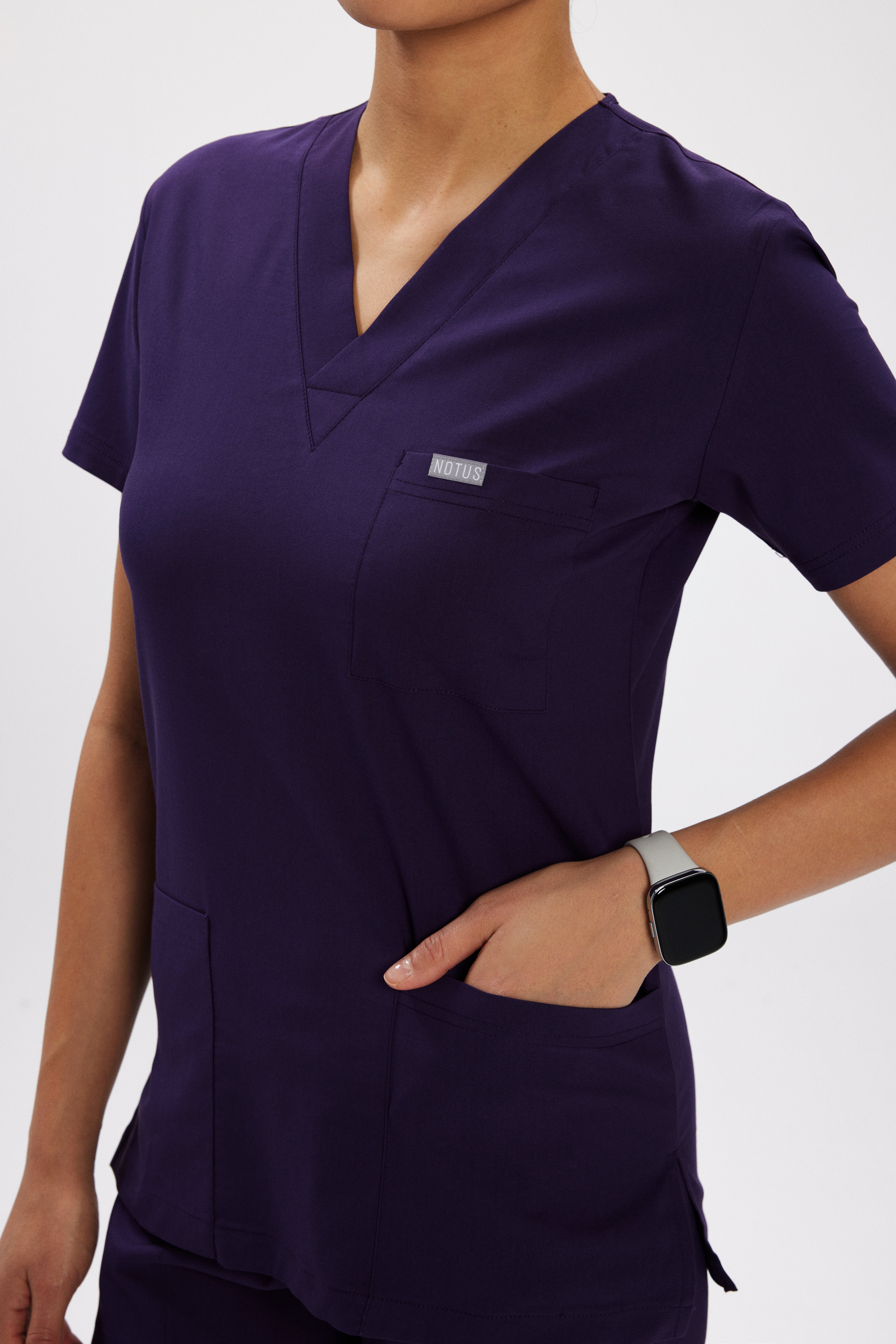 Mor Likralı Klasik Kadın Üniforma Takım