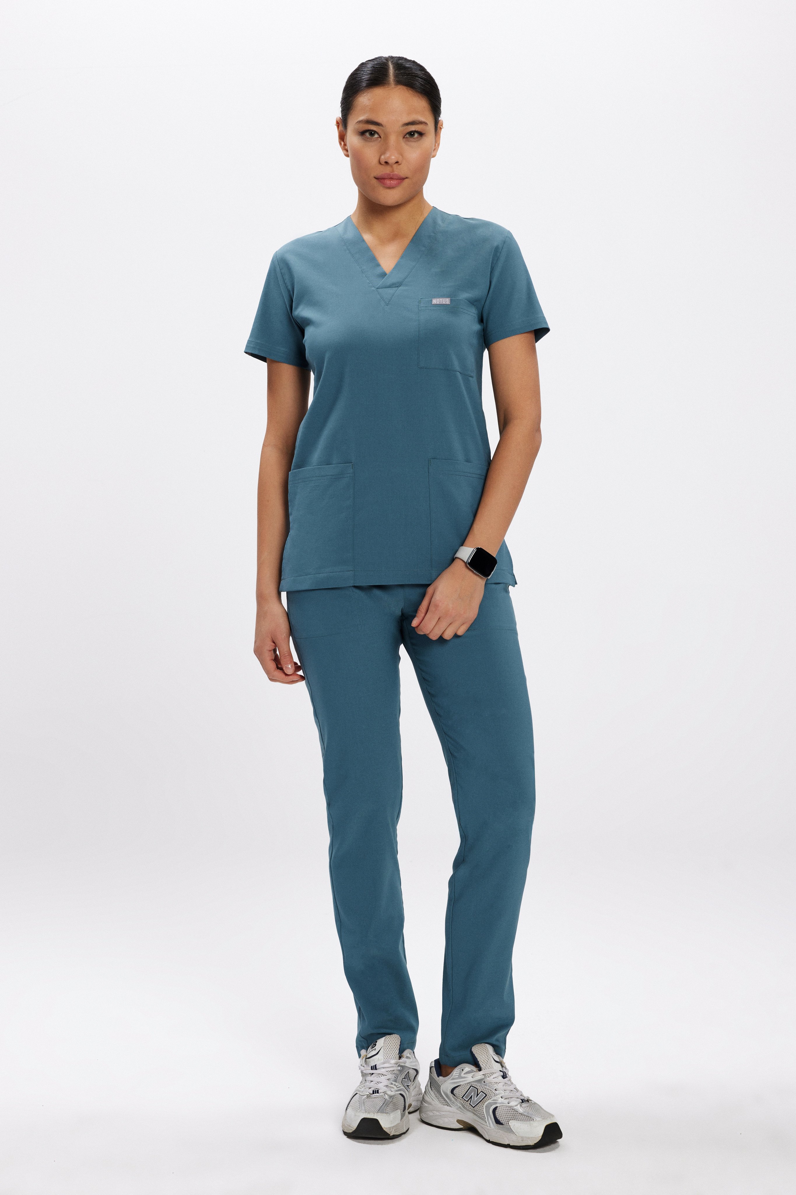 Petrol Yeşili Likralı Klasik Kadın Üniforma Takım