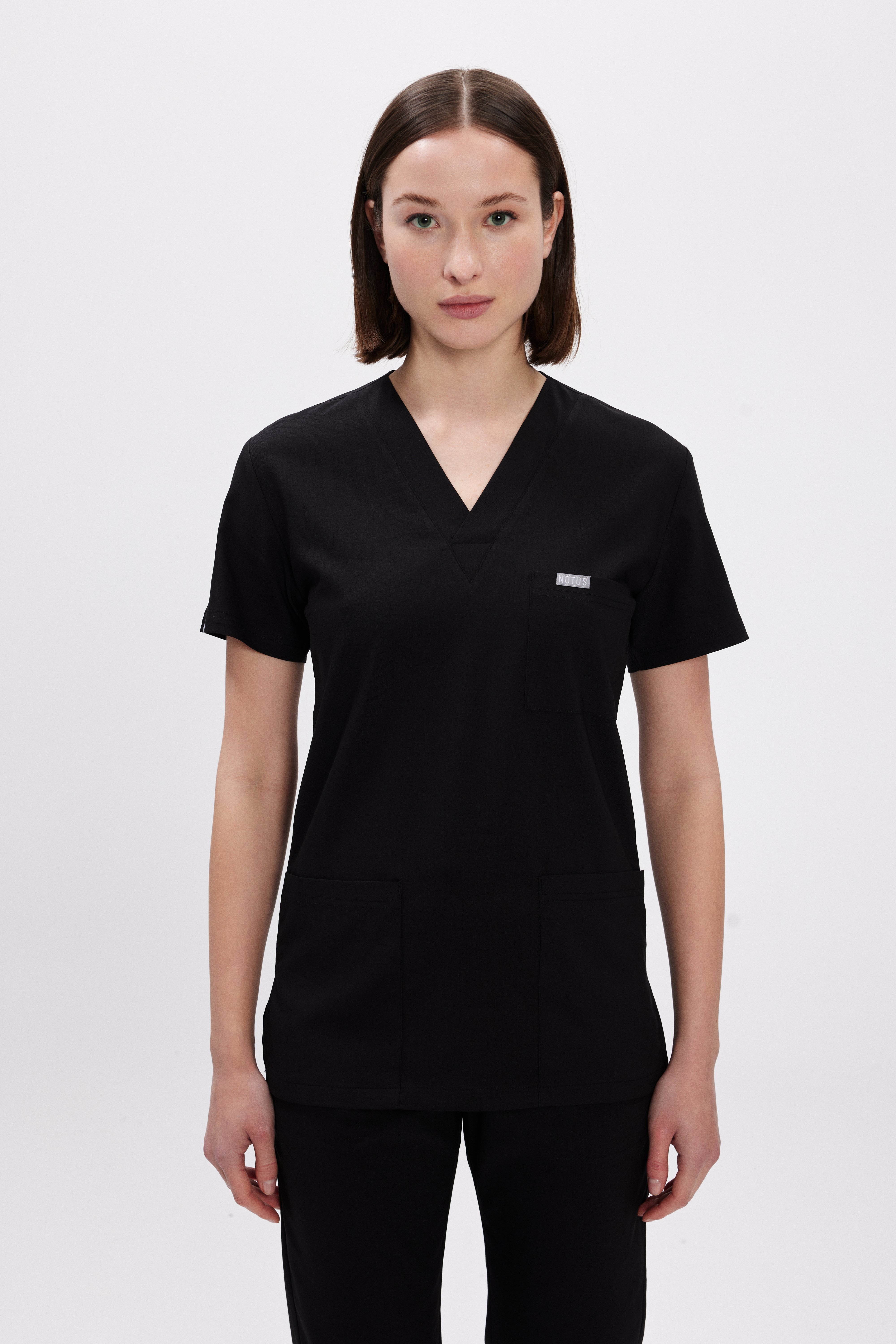 Siyah Likralı Klasik Kadın Üniforma Takım