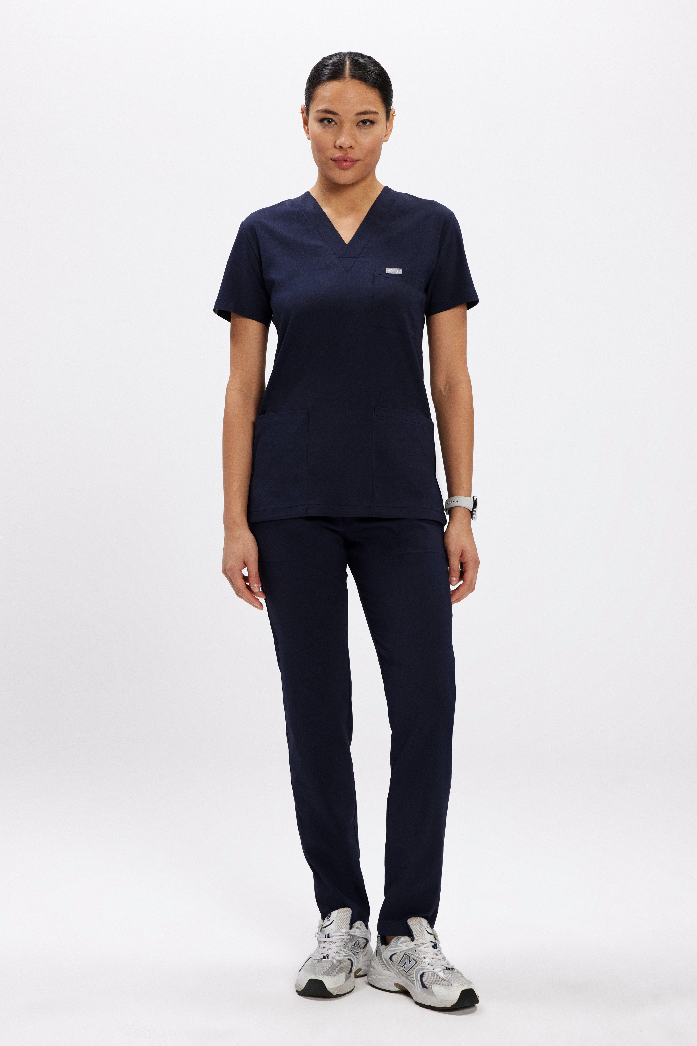 Lacivert Likralı Klasik Kadın Üniforma Takım