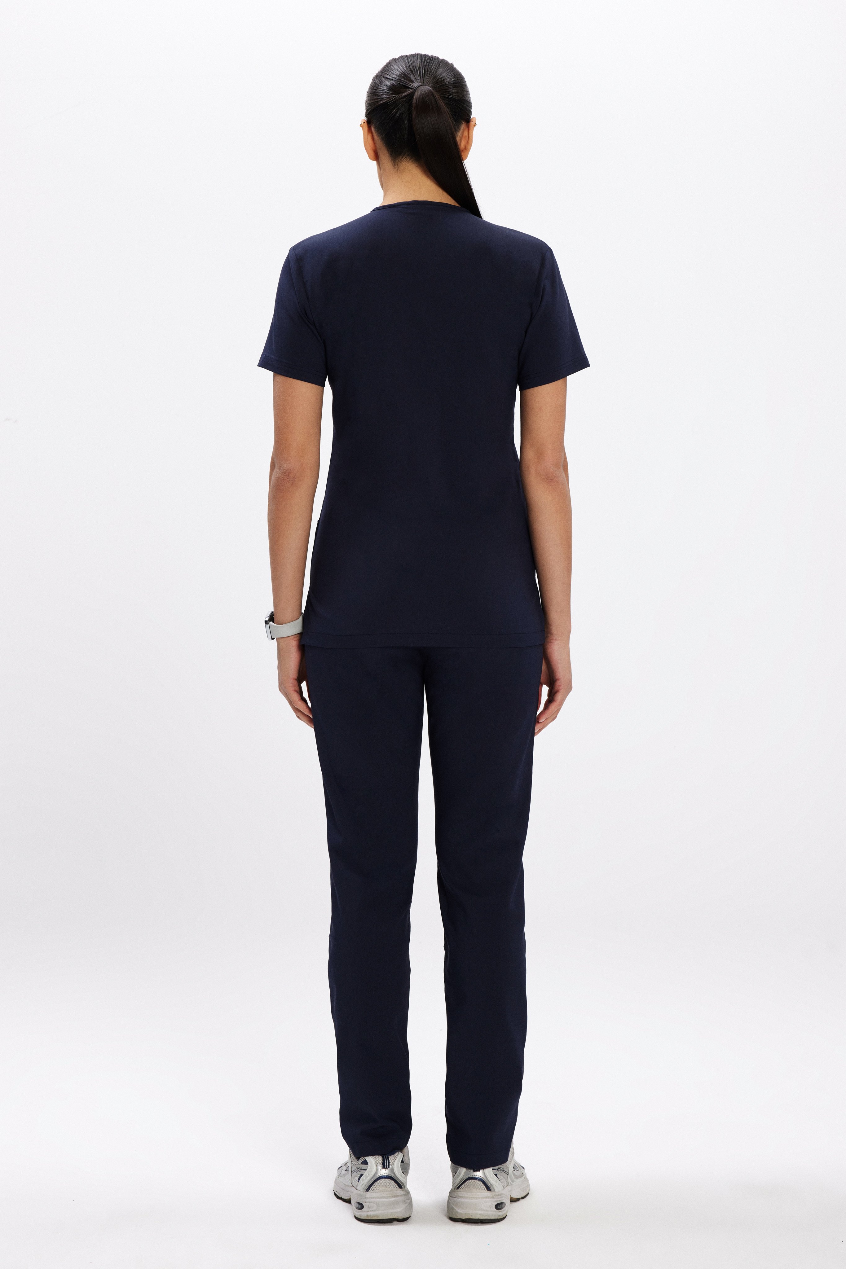 Lacivert Likralı Klasik Kadın Üniforma Takım