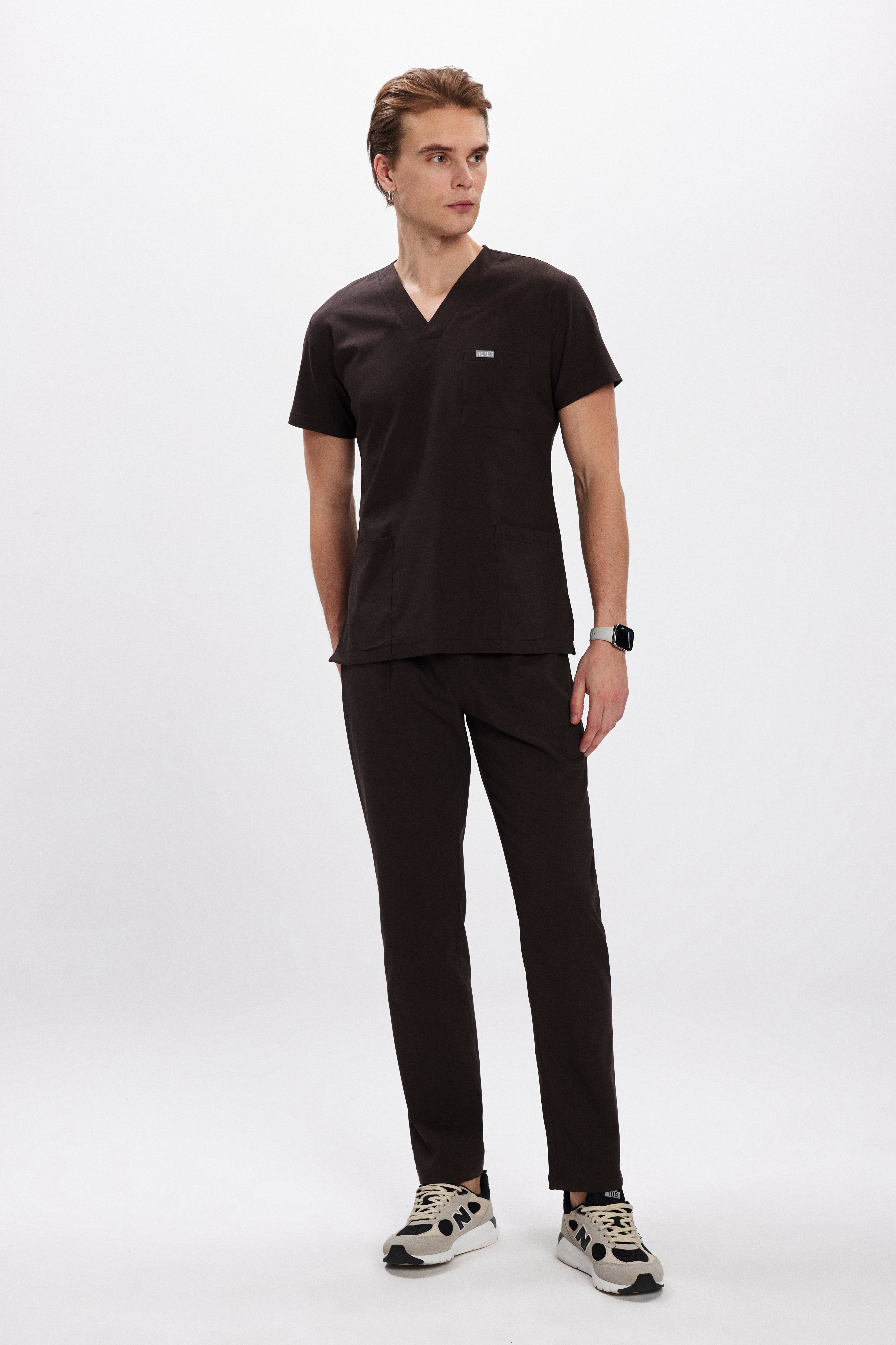 Kahverengi Likralı Klasik Erkek Üniforma Takım