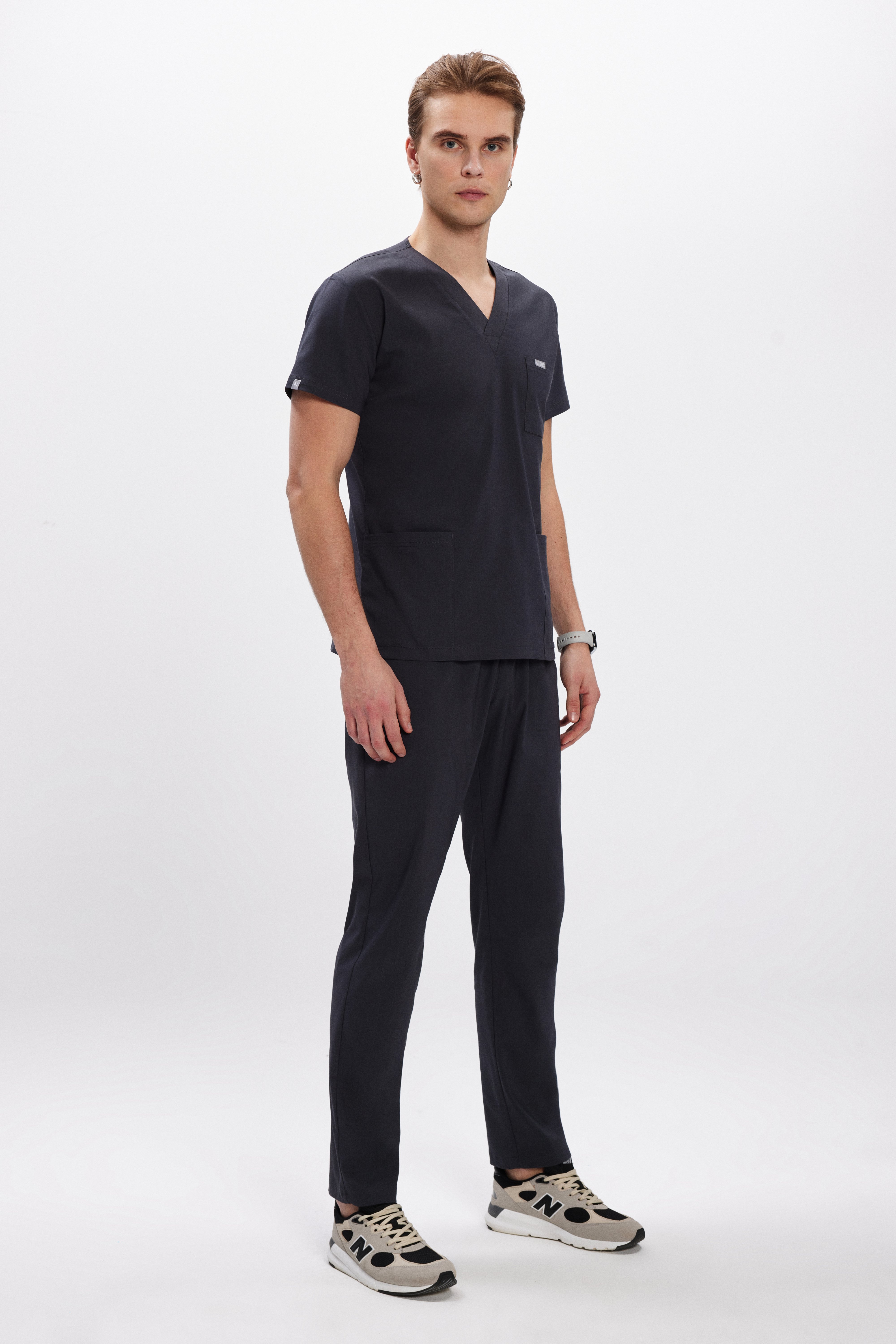 Antrasit Likralı Klasik Erkek Üniforma Takım