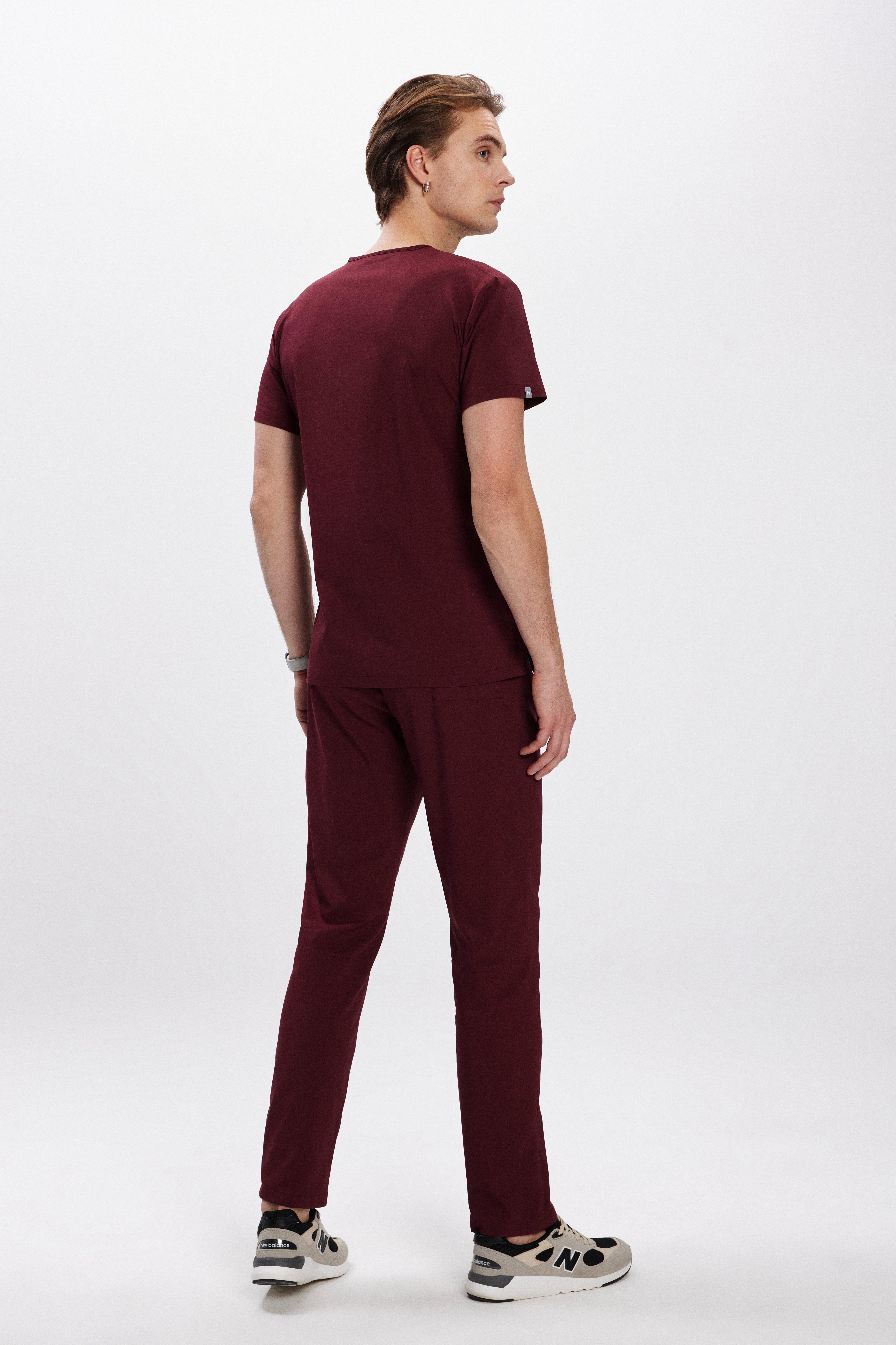 Bordo Likralı Klasik Erkek Üniforma Takım